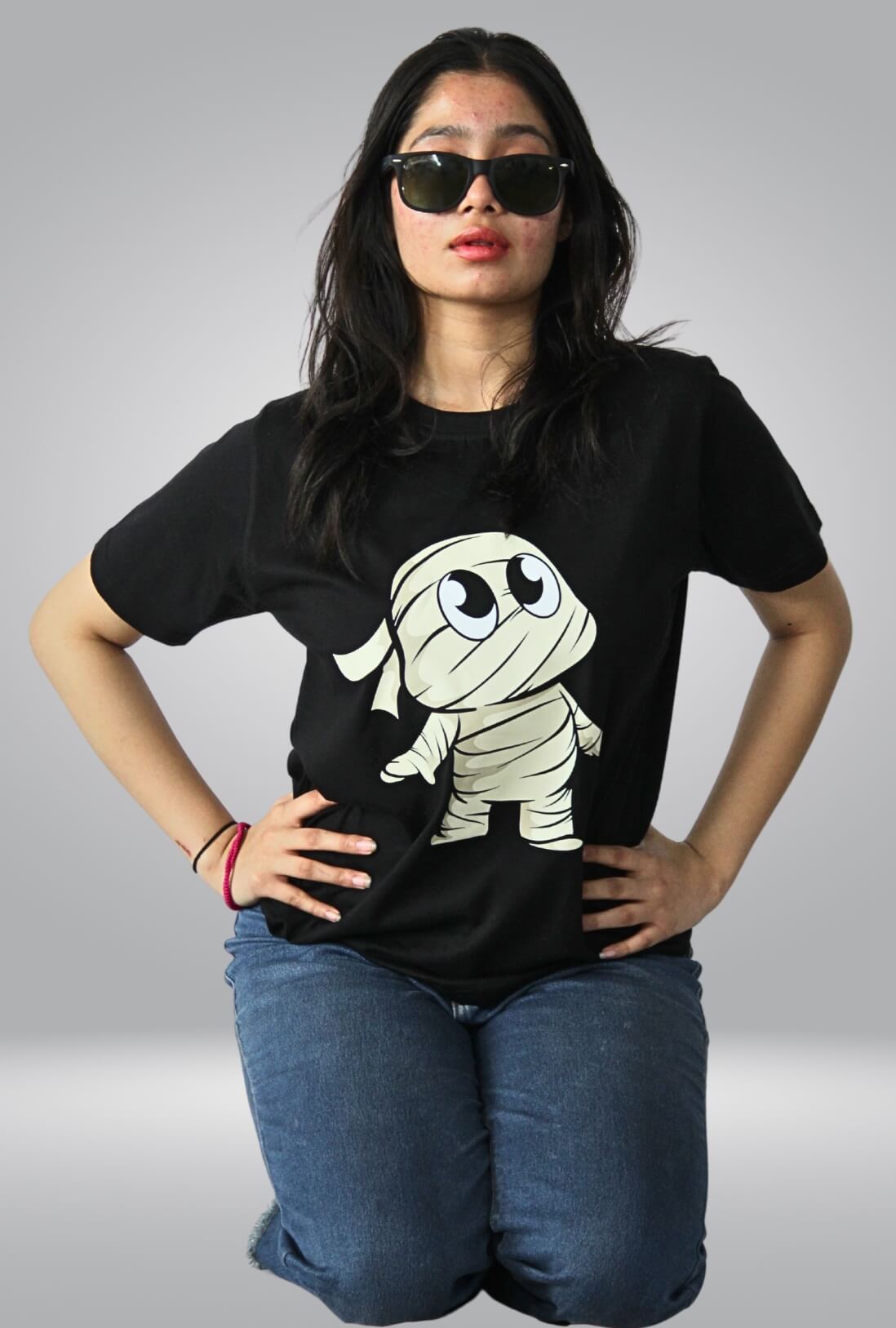 Mummy Cartoon Women's Cotton T-Shirt