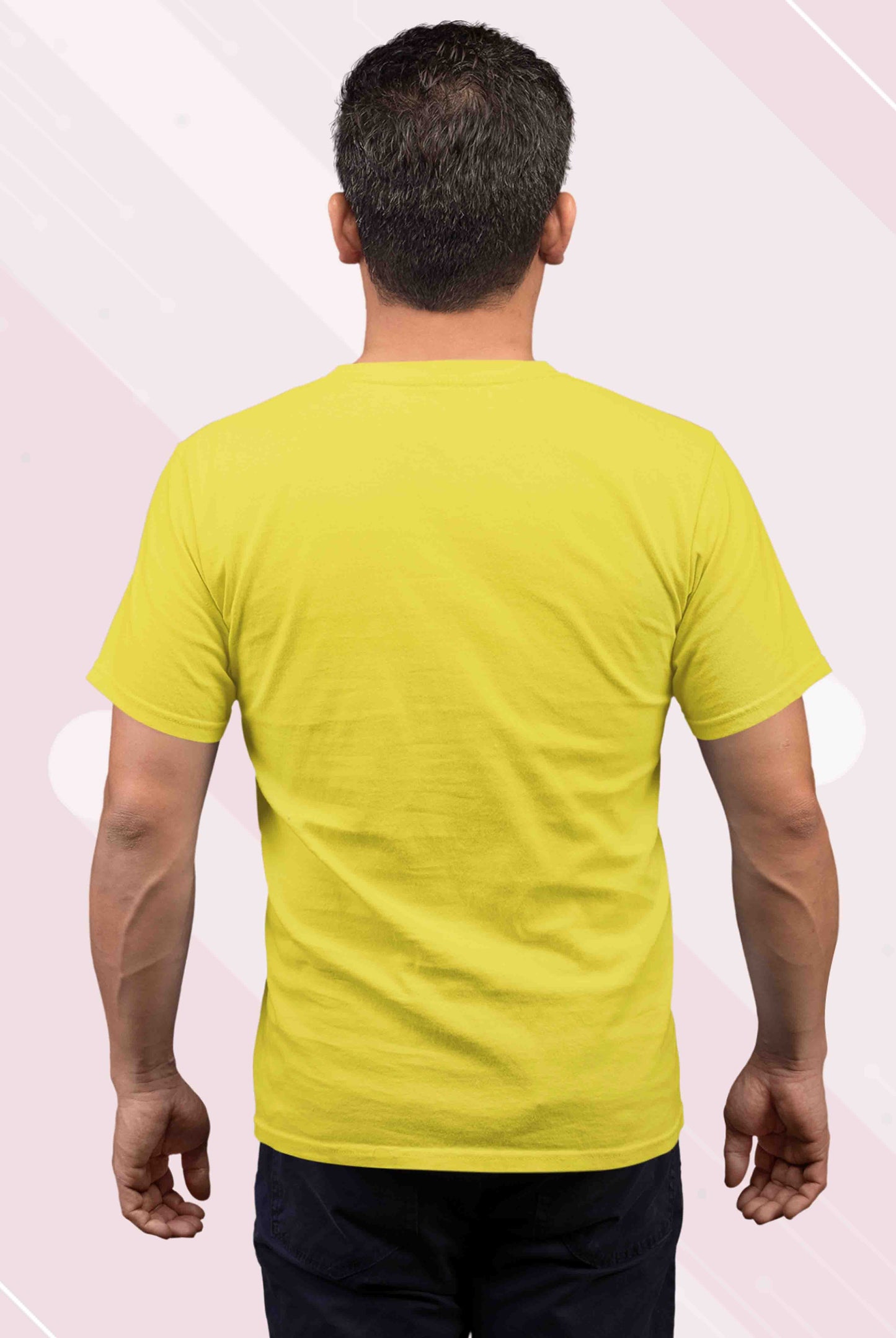 Mahakal Men's Light Lemon Yellow Cotton T-Shirt
