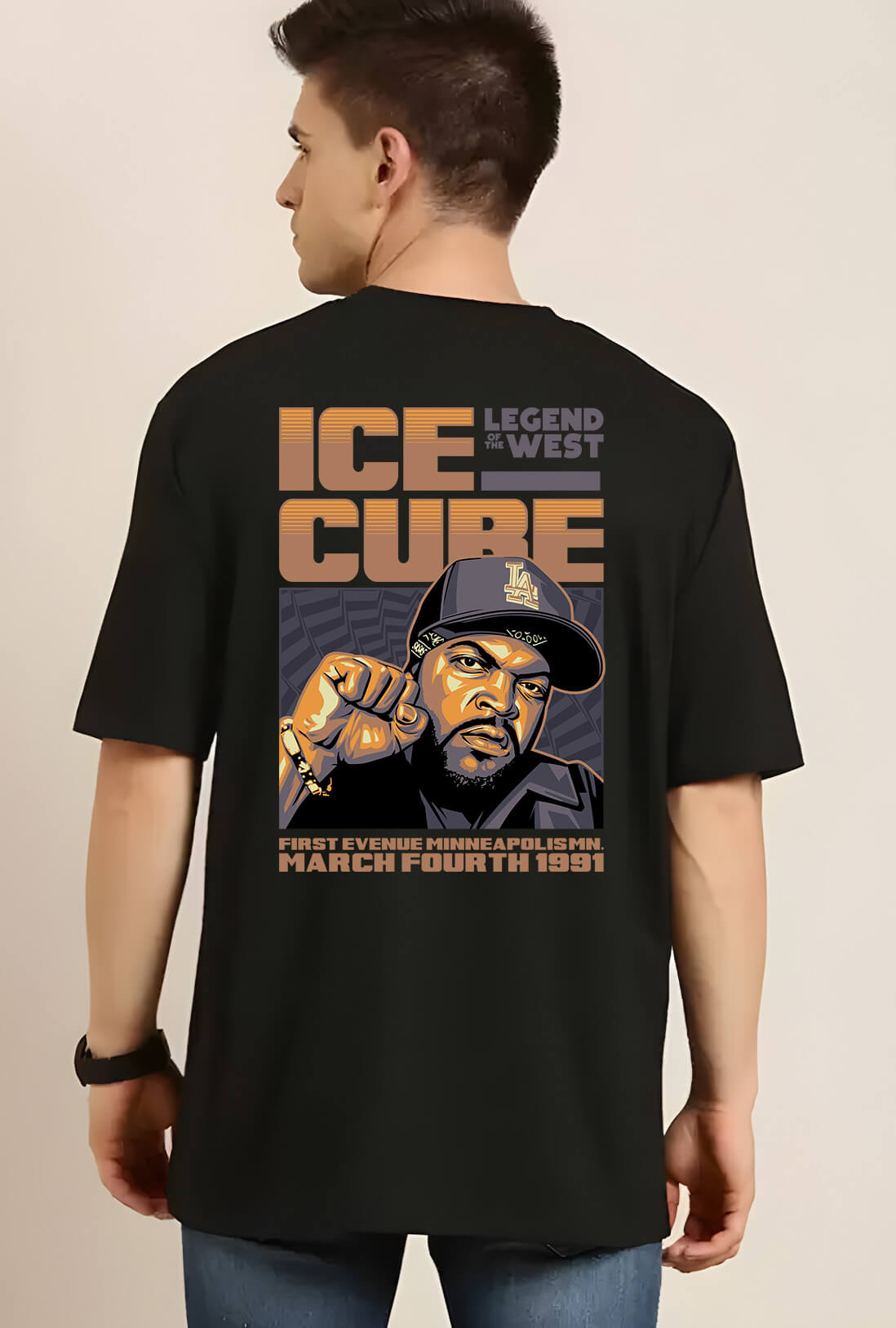 Ice Cube Men's Back Print Oversized T-Shirt