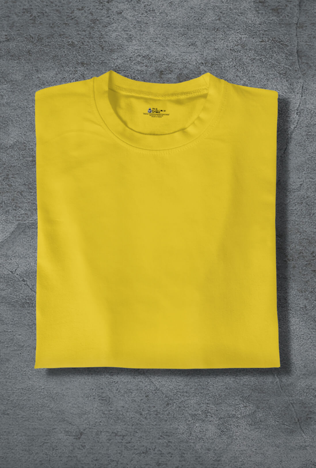 Men's Plain Cheerful Yellow Cotton T-Shirt