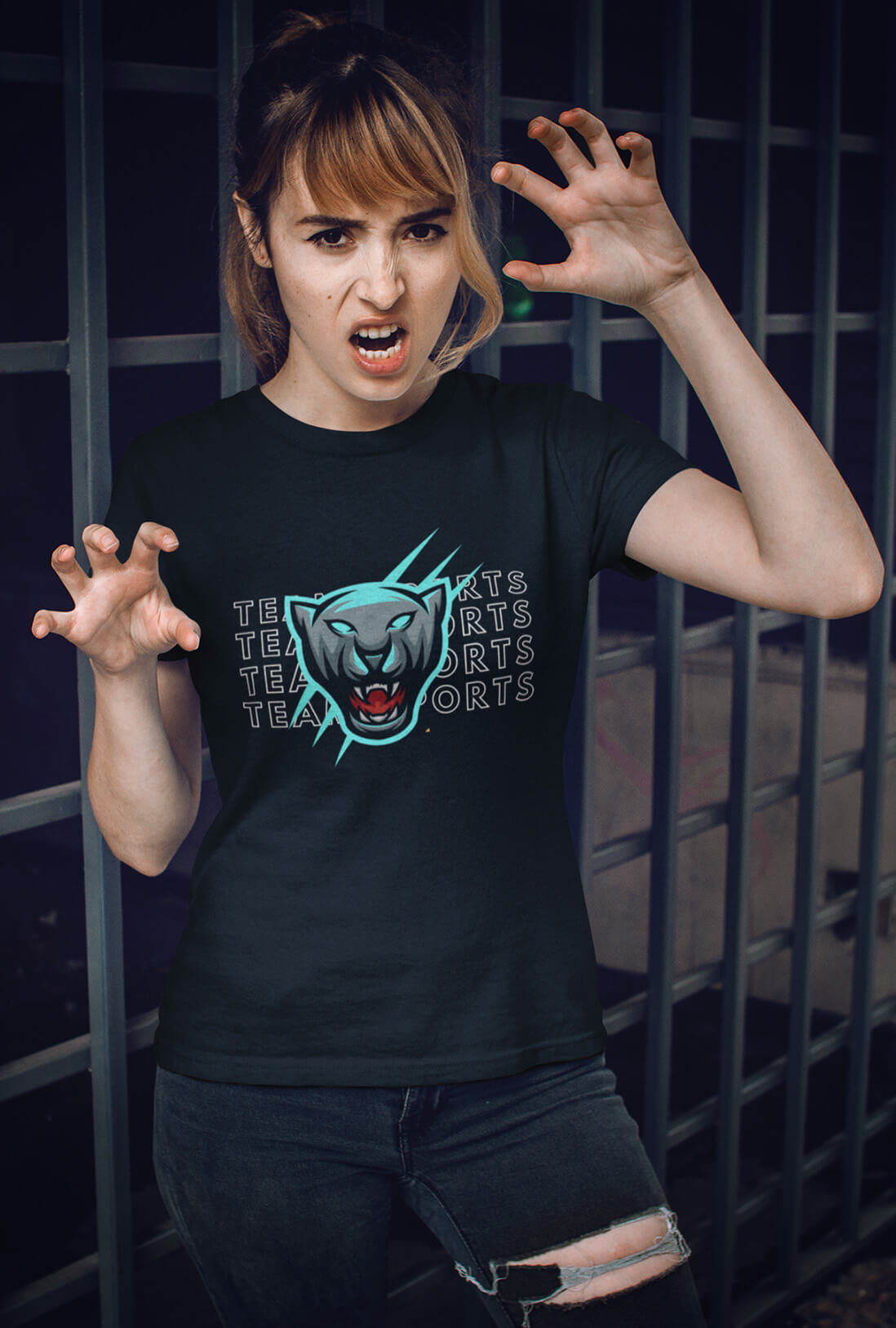 Team Sports Panther Women's Cotton T-Shirt