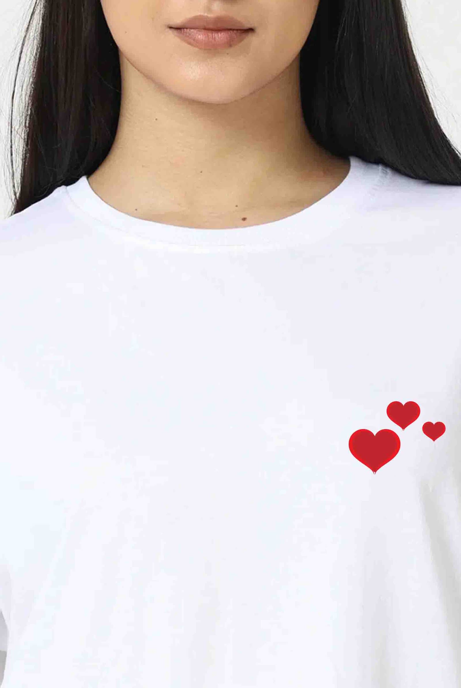 Little Hearts Women's White Oversized T-Shirt - photo 2 of 2