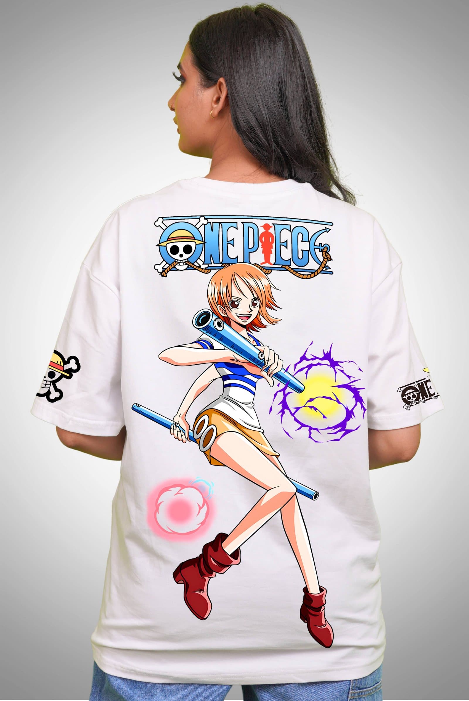 One Piece Nami Women's White Oversized T-Shirt