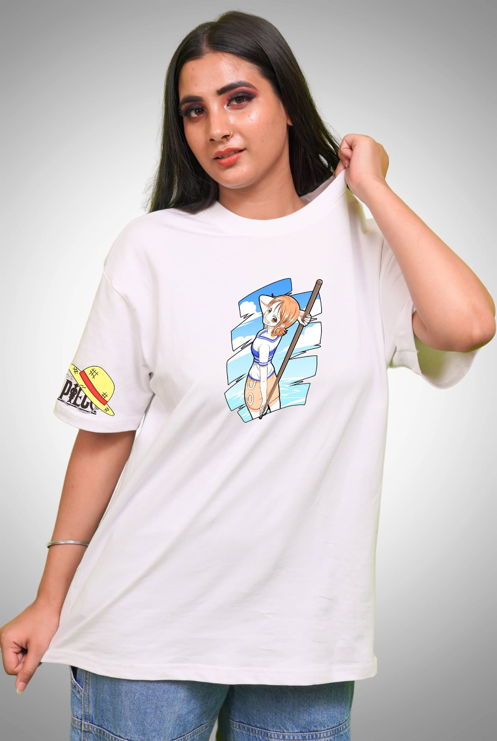 One Piece Nami Women's White Oversized T-Shirt - photo 2 of 3