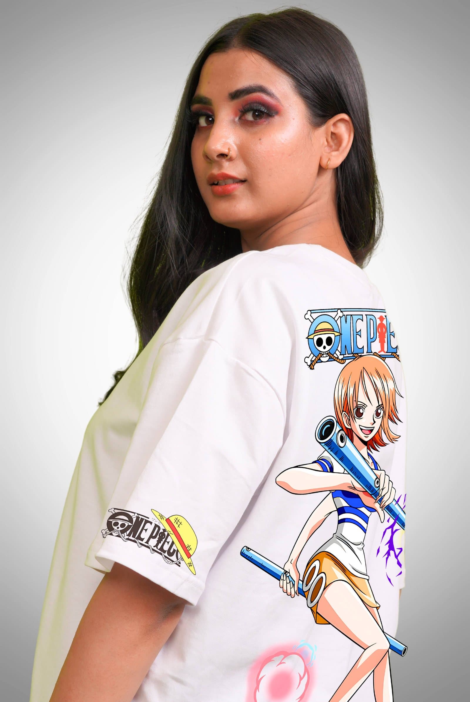One Piece Nami Women's White Oversized T-Shirt - photo 3 of 3