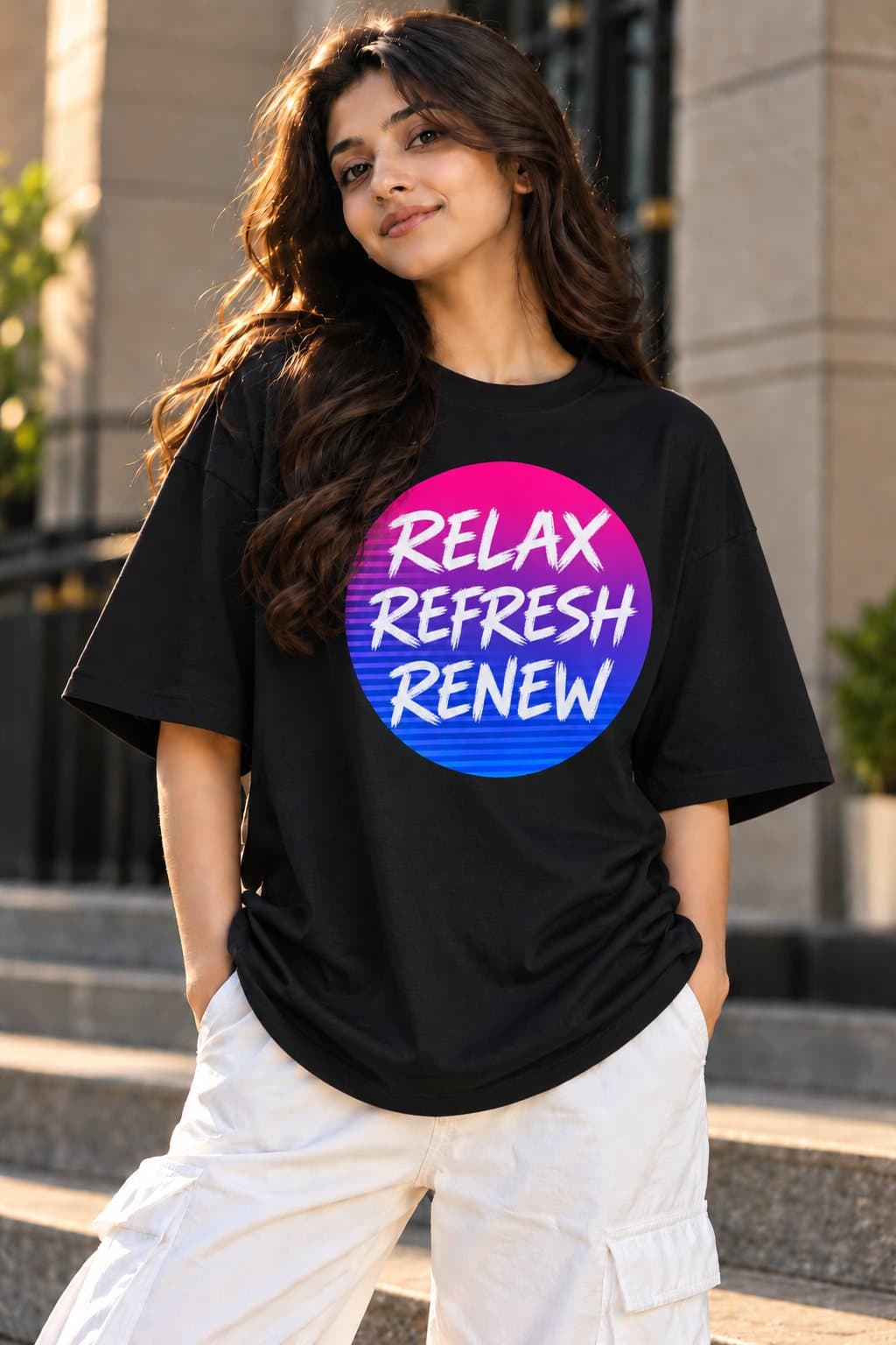 Relax Refresh Renew Women's Oversized T-Shirt