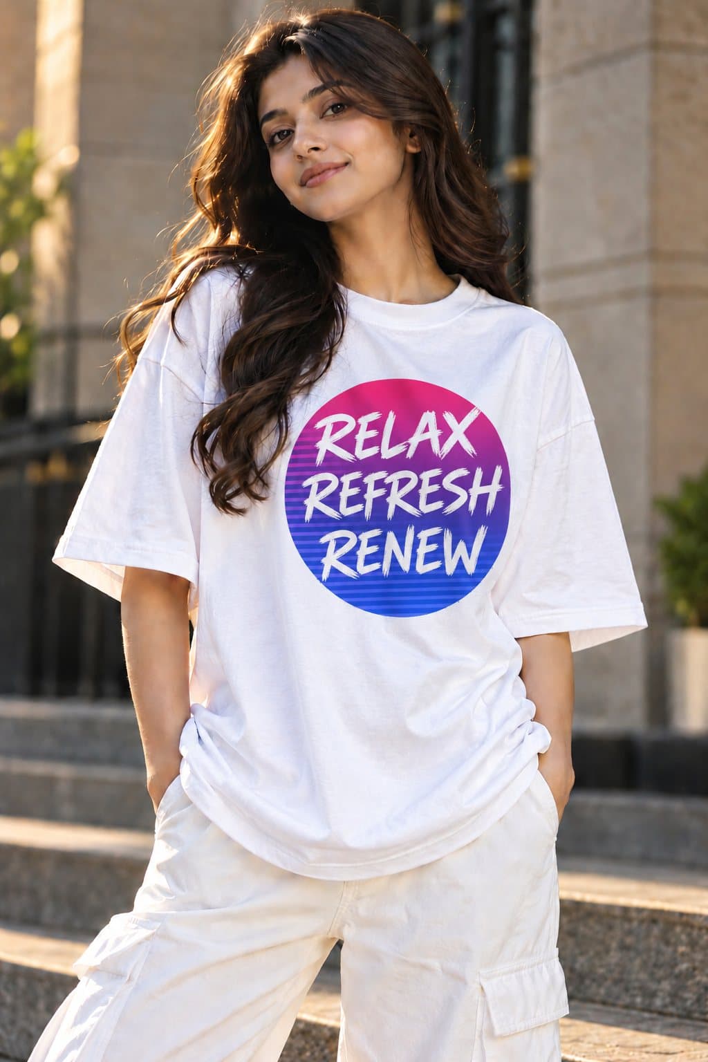 Relax Refresh Renew Women's Oversized T-Shirt - photo 3 of 4