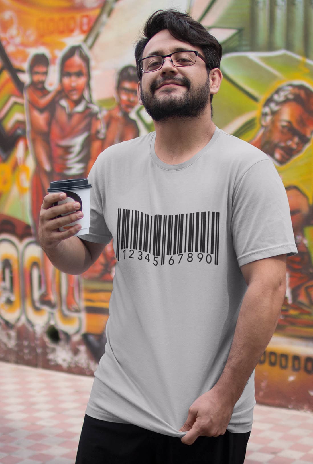 Bar Code Men's Cotton T-Shirt - photo 5 of 11
