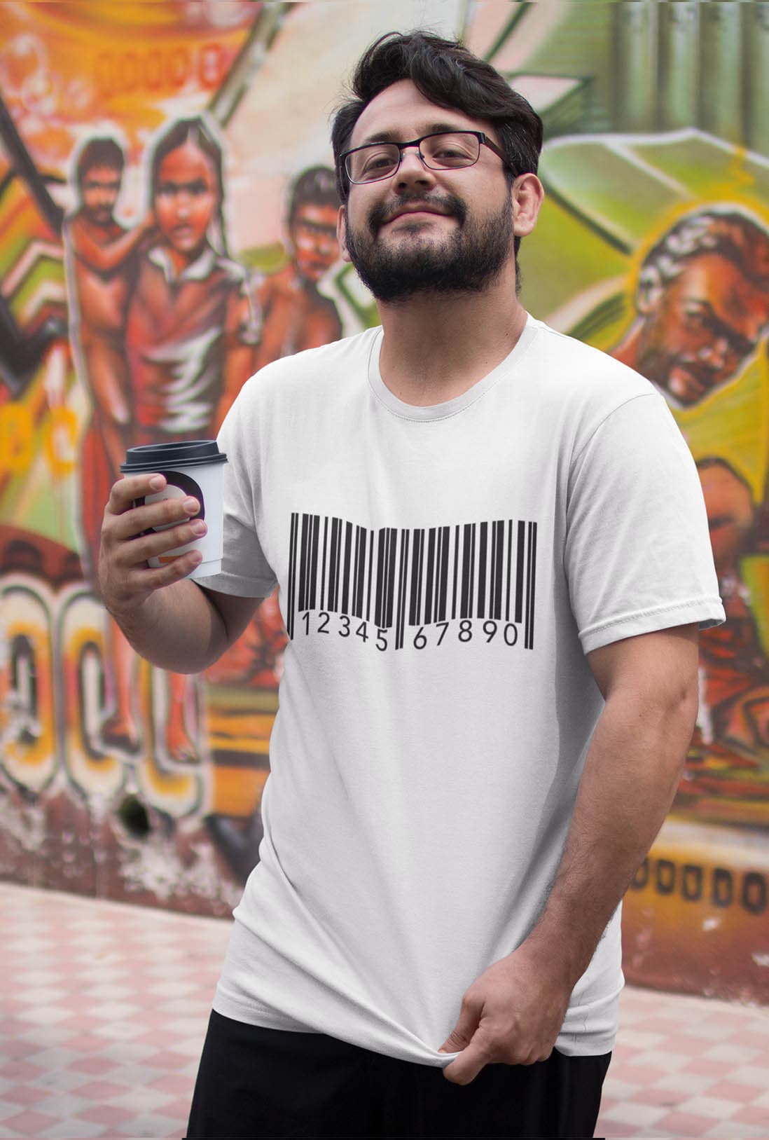 Bar Code Men's Cotton T-Shirt - photo 7 of 11