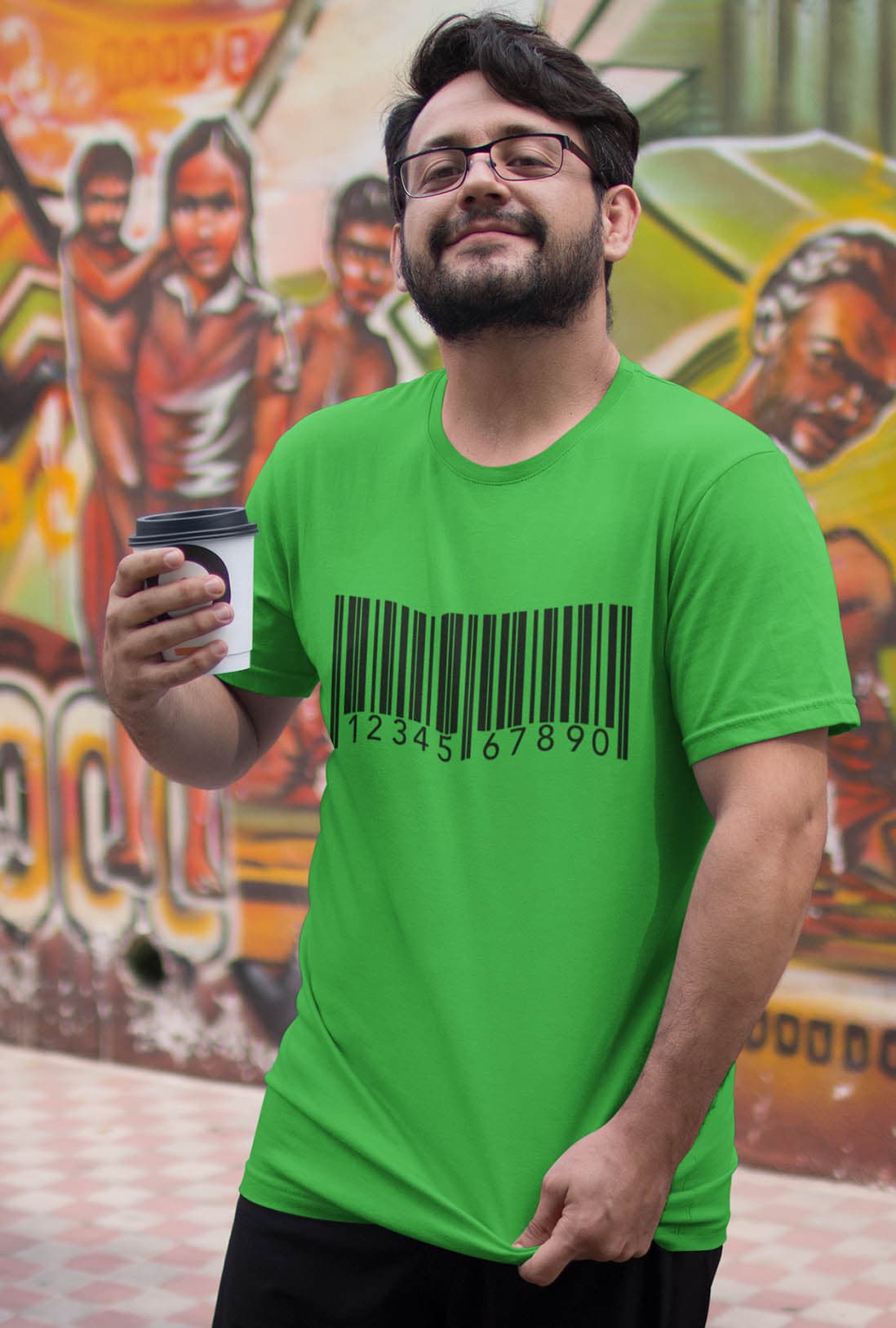 Bar Code Men's Cotton T-Shirt - photo 8 of 11