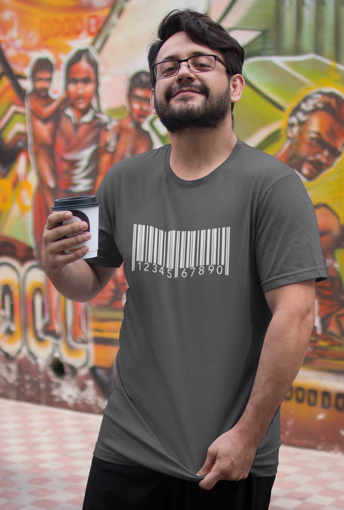 Bar Code Men's Cotton T-Shirt - photo 10 of 11