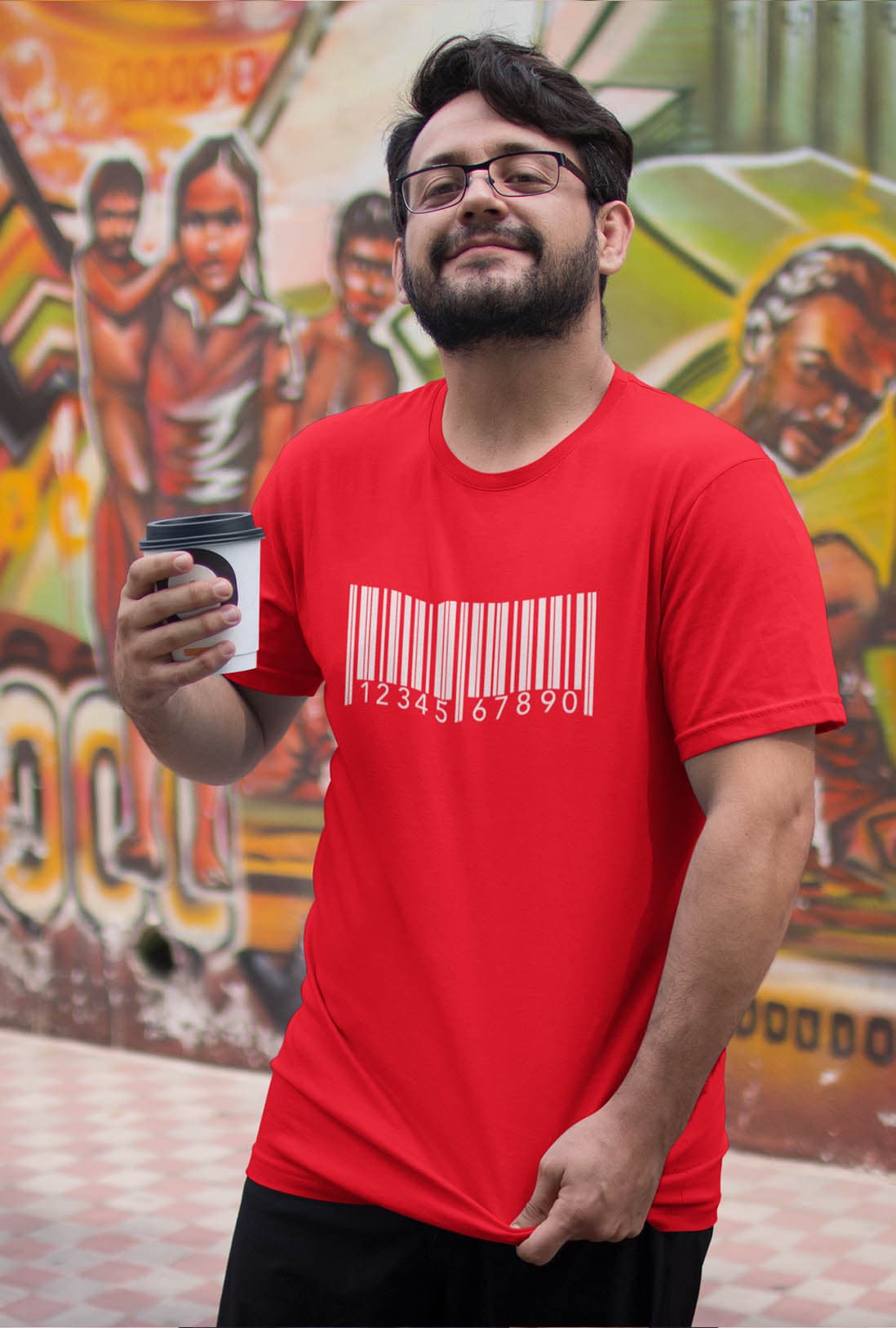 Bar Code Men's Cotton T-Shirt - photo 11 of 11