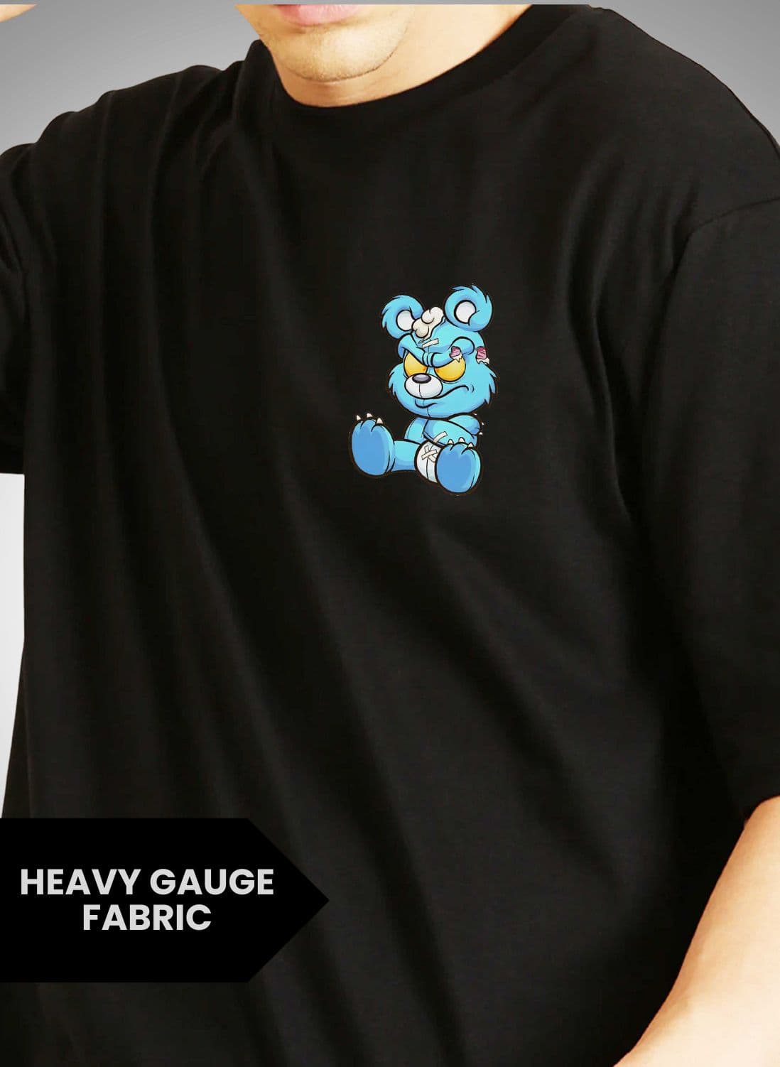 Zombie Bear Men's Oversized Front & Back Print T-Shirt - photo 3 of 5