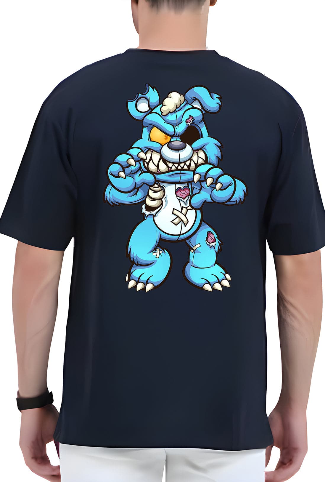 Zombie Bear Men's Oversized Front & Back Print T-Shirt - photo 4 of 5