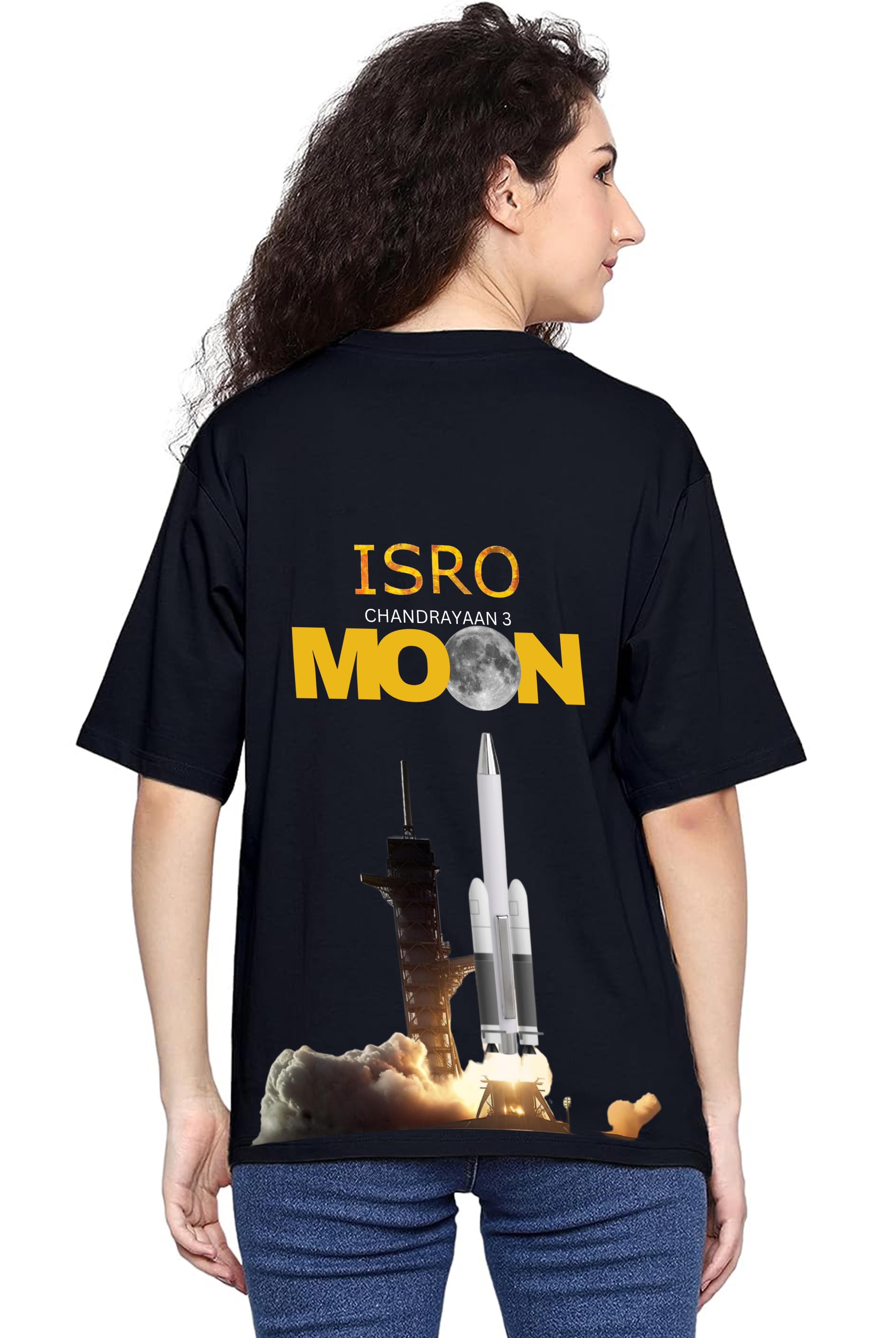 Chandrayaan 3 Women's Oversized Black Front and Back Printed T-Shirt - photo 4 of 4