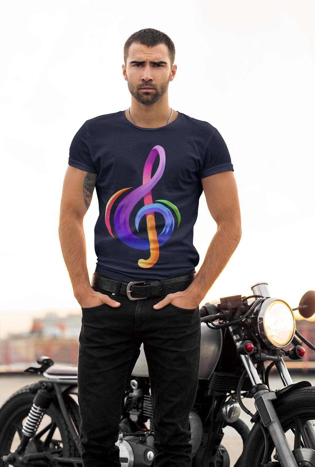 Colorful Music Sign Men's Cotton T-Shirt - photo 5 of 5