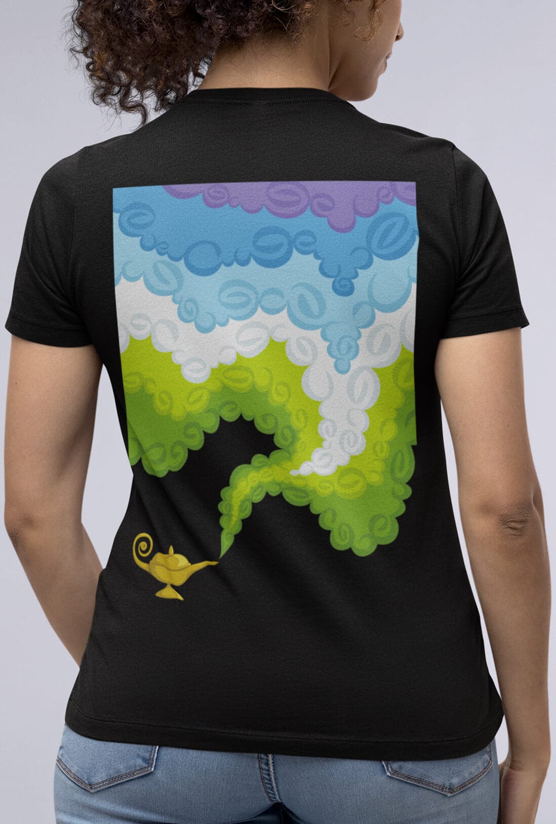 Colorful Smoke From Chirag Women's Back Printed Cotton T-Shirt - photo 4 of 4