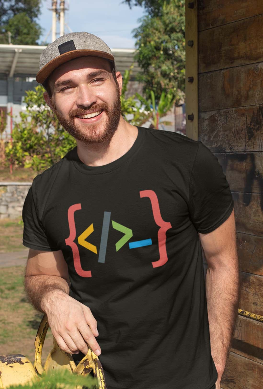 Curly Brackets Men's Cotton T-Shirt - photo 2 of 7