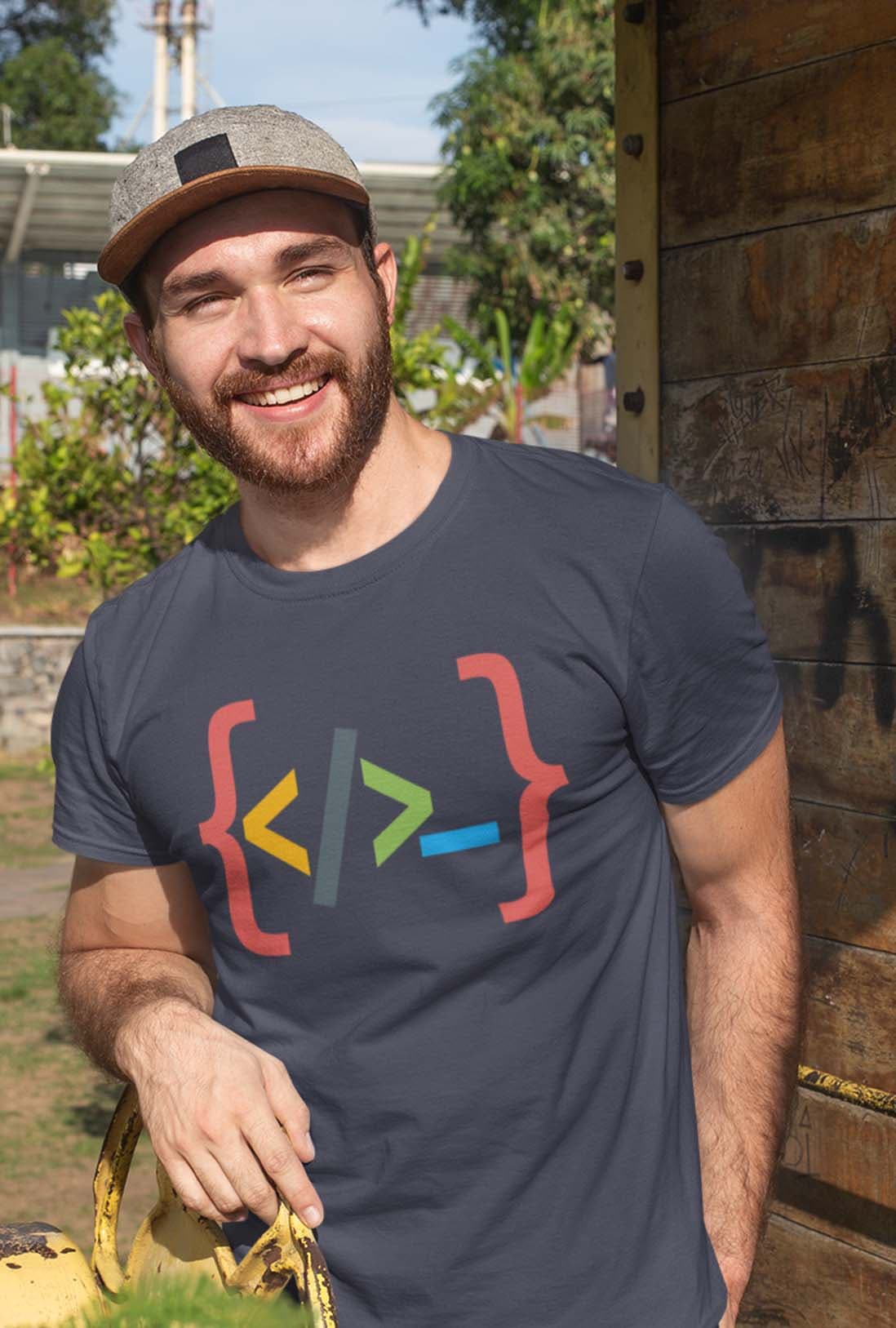 Curly Brackets Men's Cotton T-Shirt - photo 5 of 7