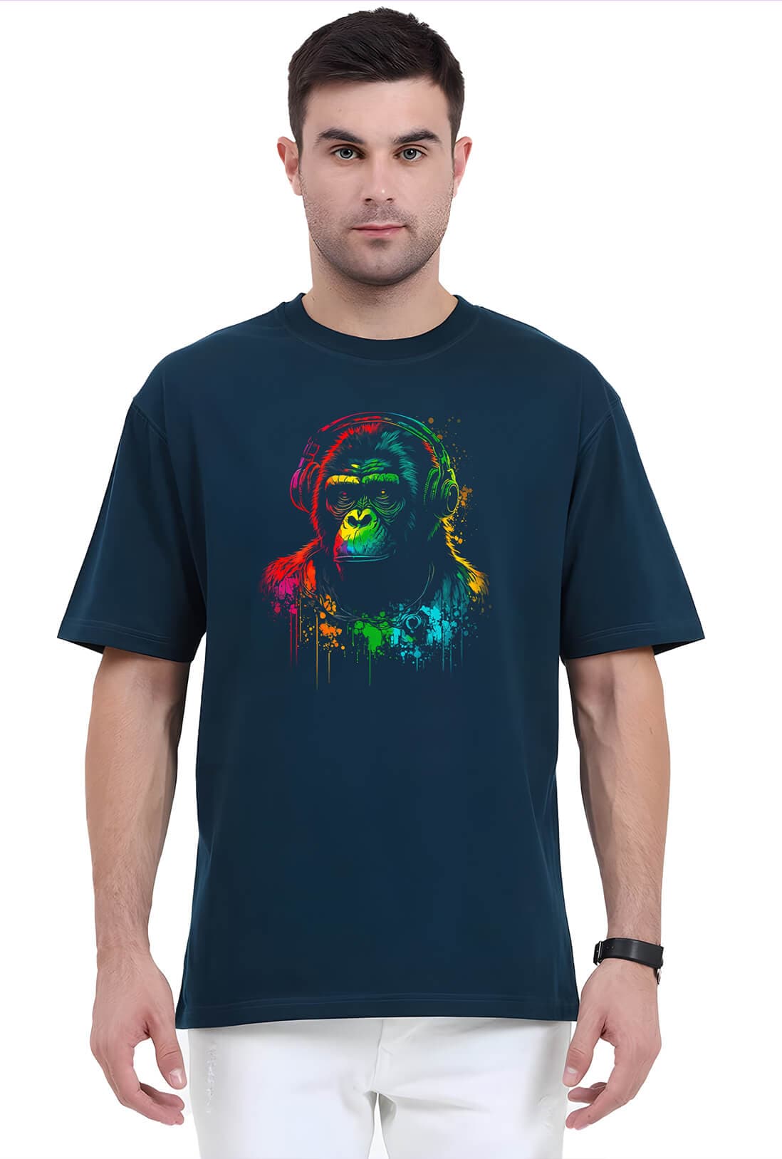 Gorilla With Headphones Men's Oversized T-Shirt - photo 2 of 2