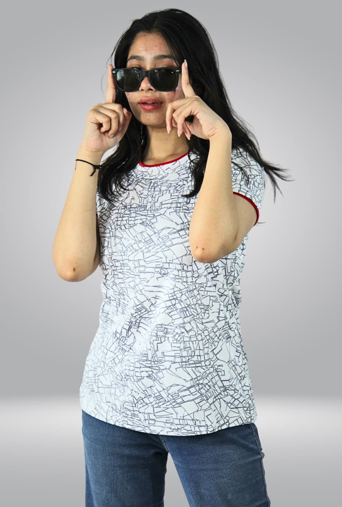 Graphic Printed Women's Camouflage T-Shirt - photo 2 of 3