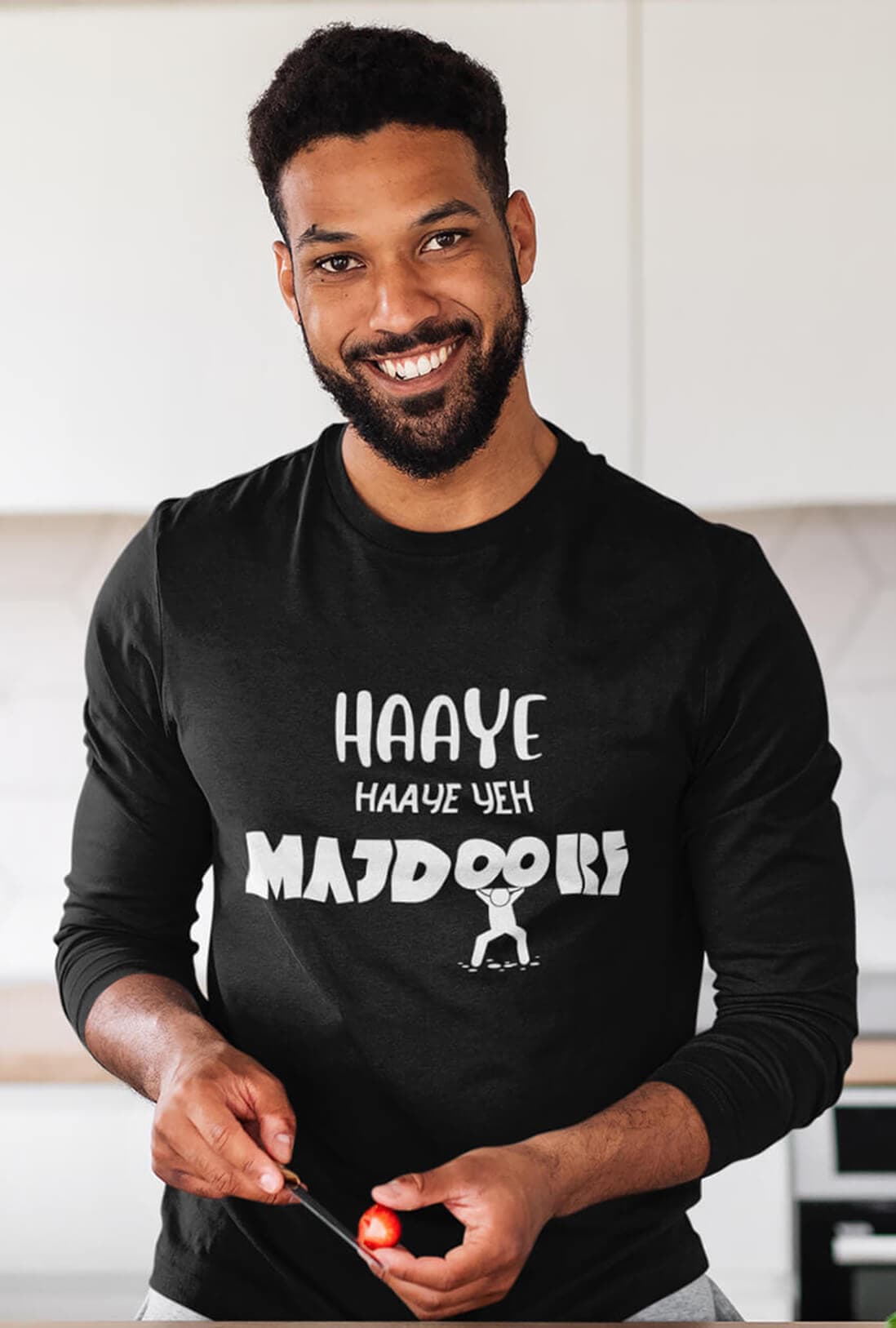 Haaye Yeh Majdoori Men's Full Sleeve Cotton T-Shirt