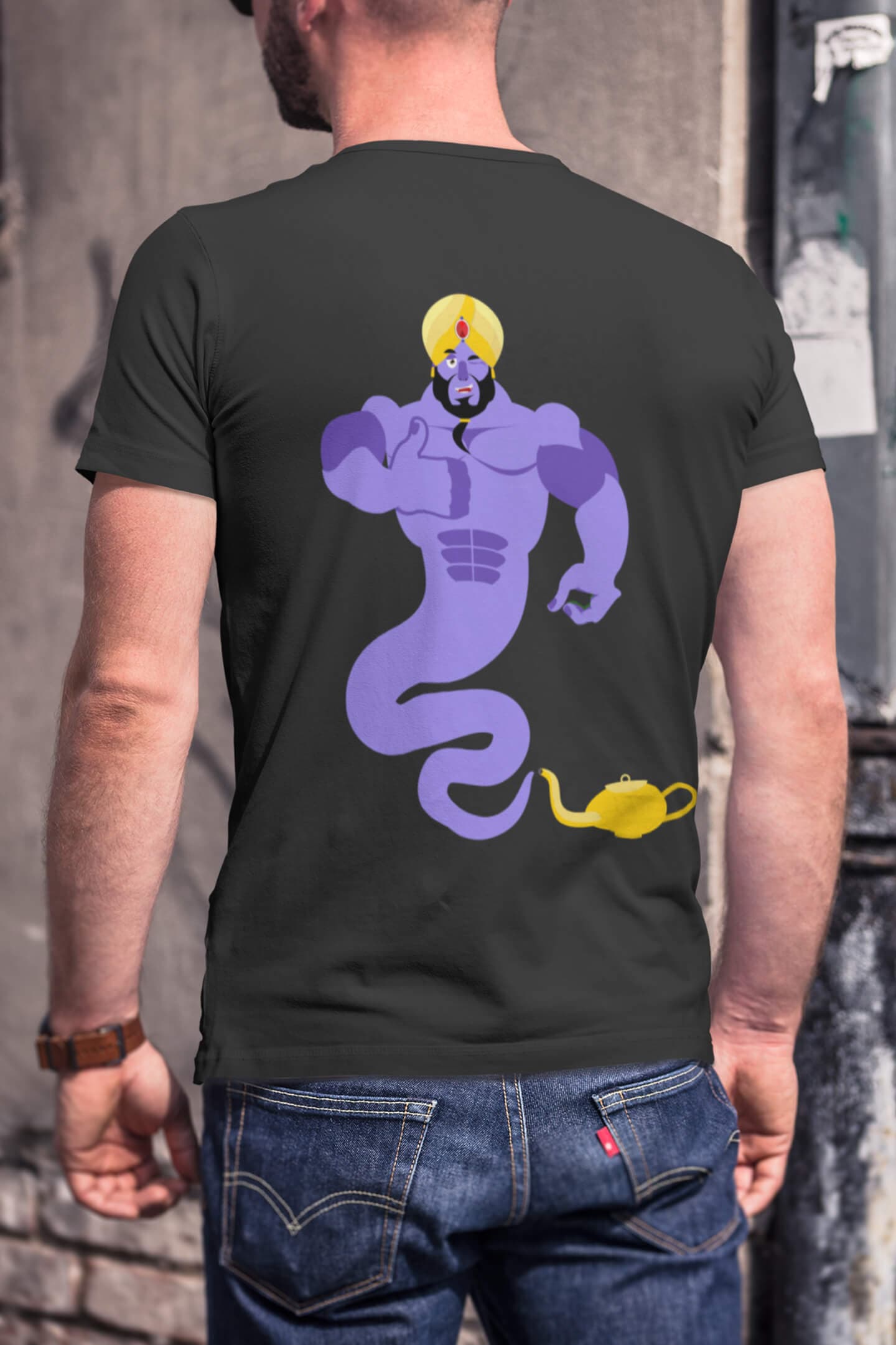 Jinni Coming From Lamp Men's Back Print T-Shirt - photo 2 of 3
