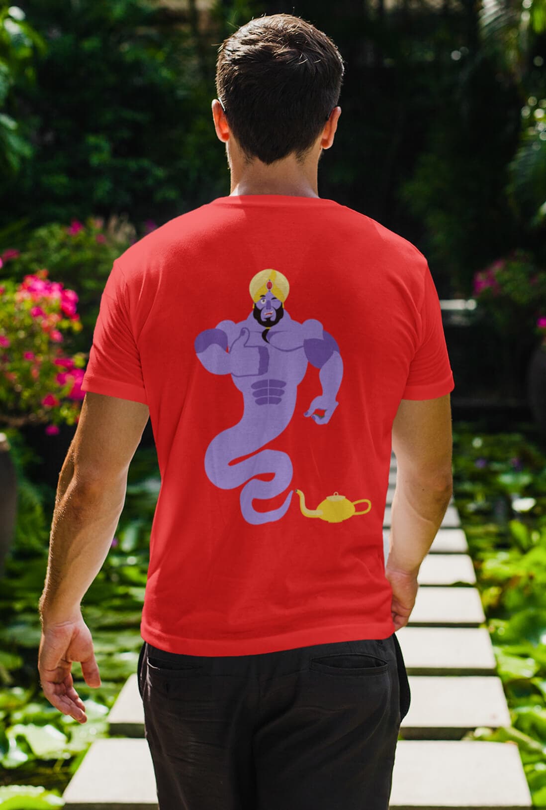 Jinni Coming From Lamp Men's Back Print T-Shirt - photo 3 of 3