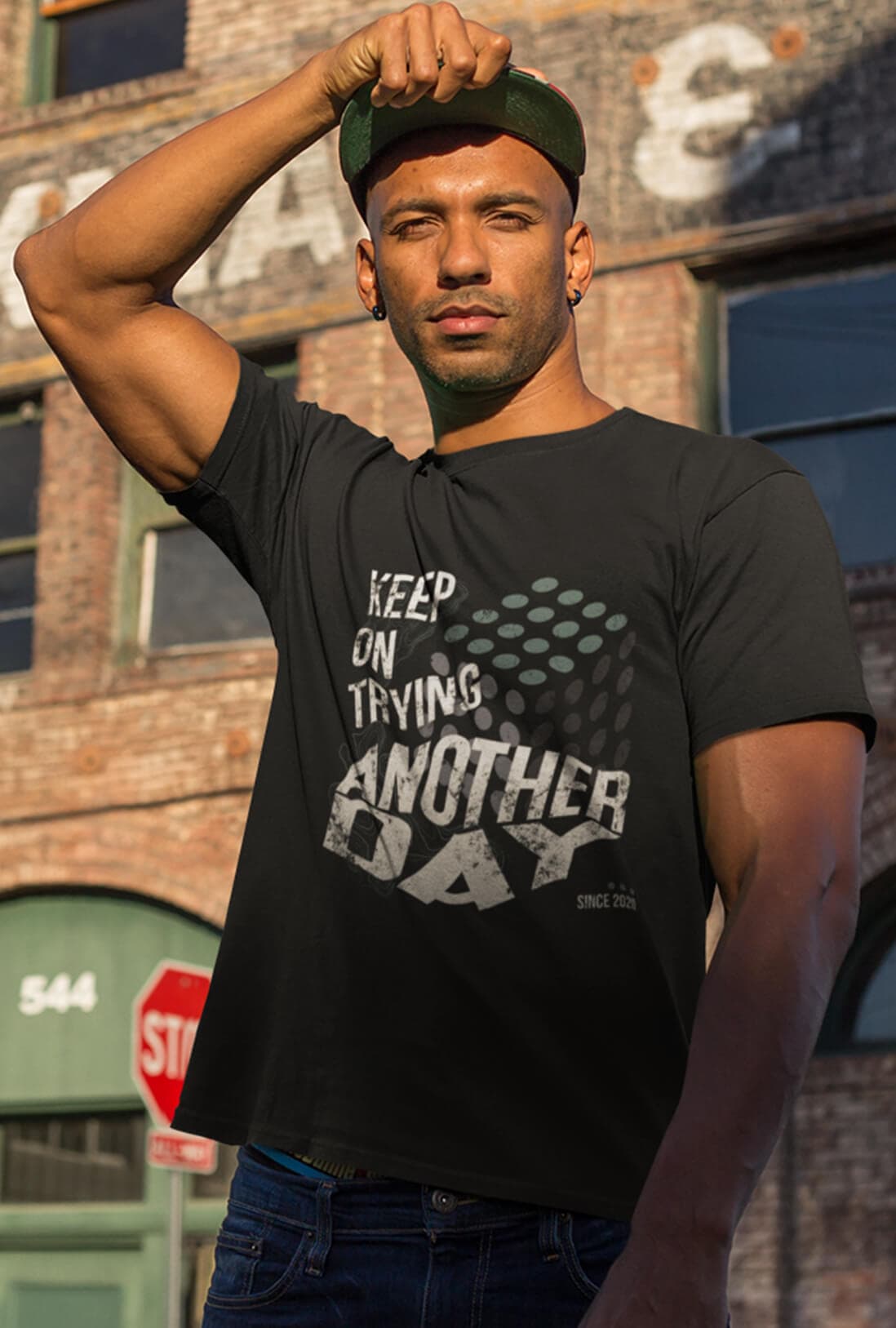 Keep On Trying Another Day Men's Cotton T-Shirt - photo 2 of 2