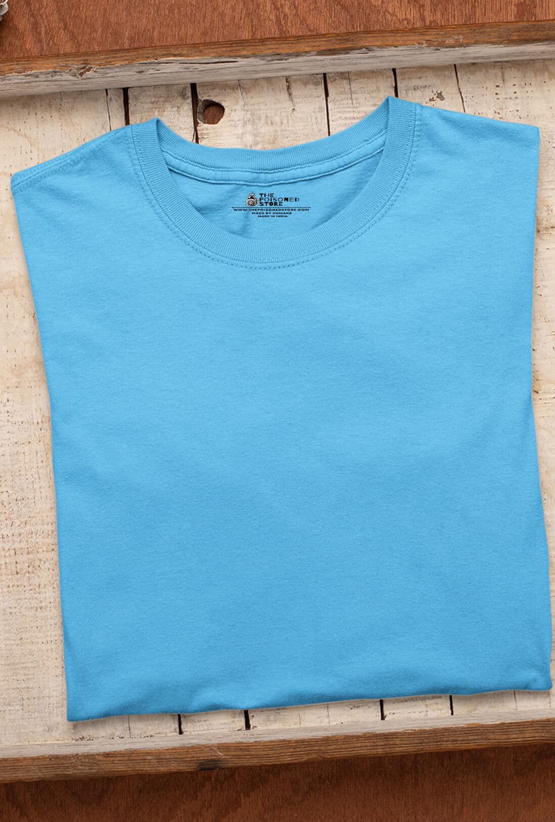 Men's Electric Blue Cotton T-Shirt - photo 4 of 4
