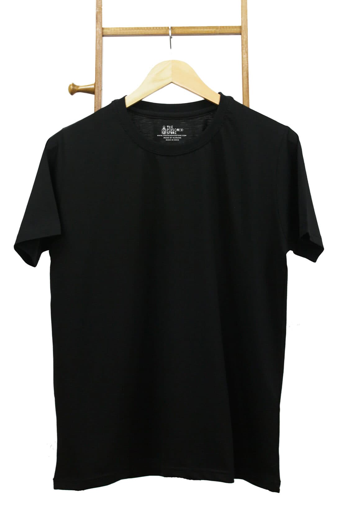 Men's Plain Black Cotton T-Shirt - photo 3 of 4