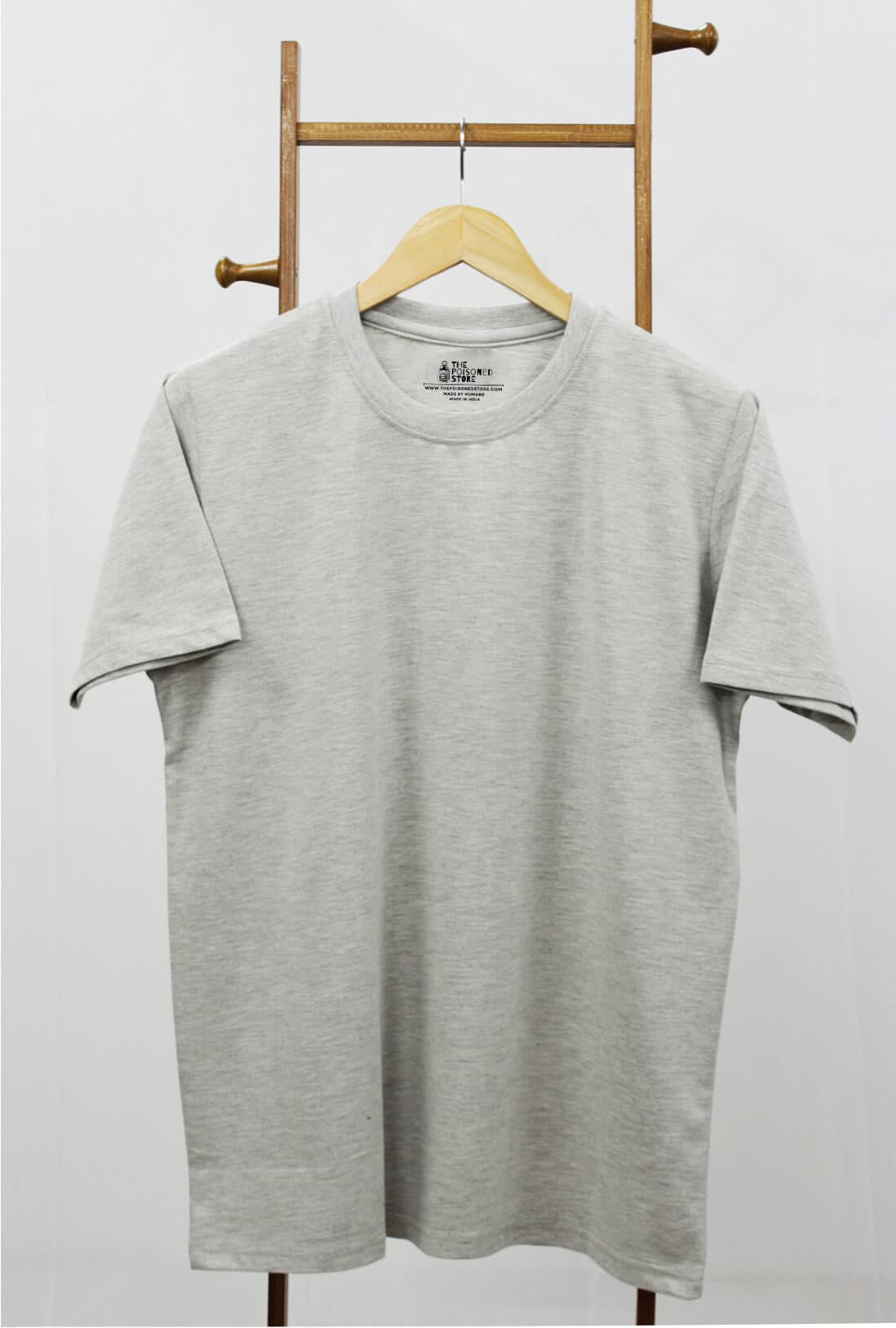 Men's Plain Grey Cotton T-Shirt - photo 3 of 4