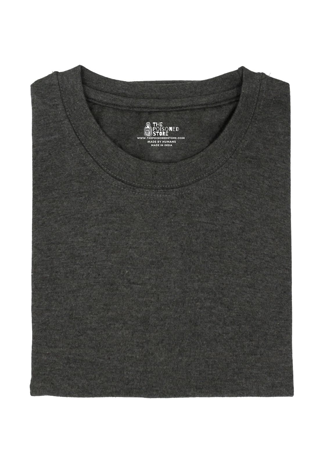 Men's Plain Peppercorn Grey Cotton T-Shirt - photo 3 of 3