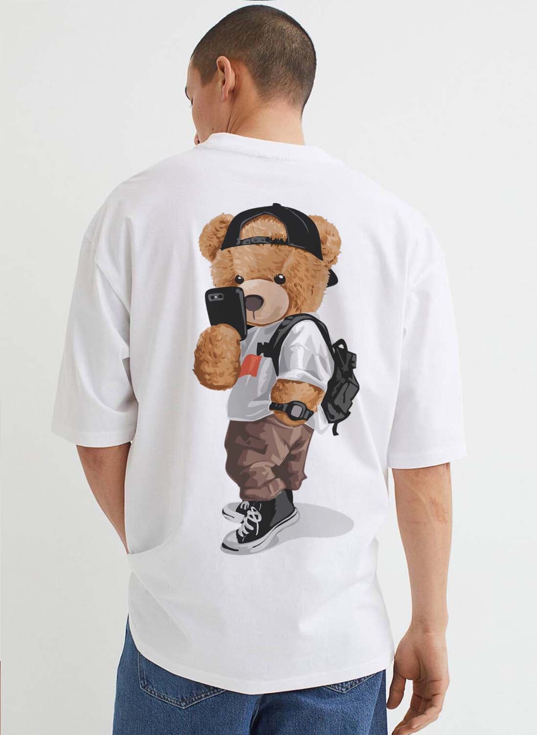 Selfie Cute Bear Oversized Unisex T-Shirt