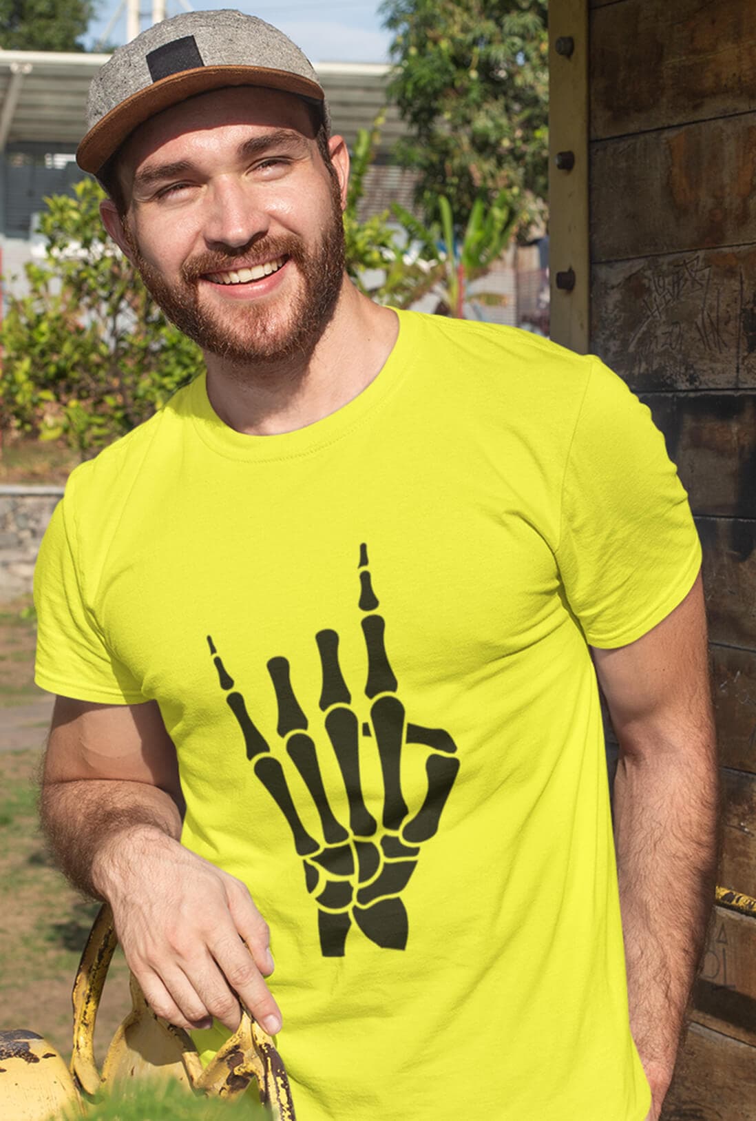 Skeleton Metal Horn Men's Cotton T-Shirt - photo 5 of 7