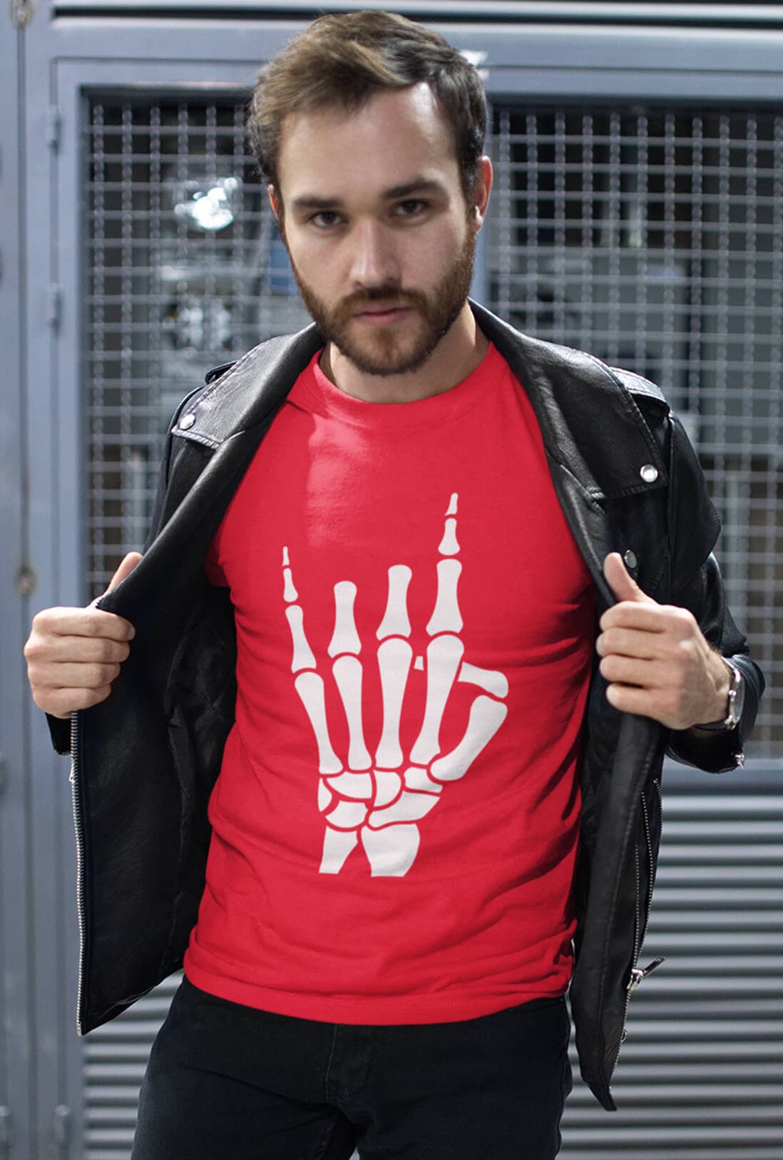 Skeleton Metal Horn Men's Cotton T-Shirt - photo 6 of 7