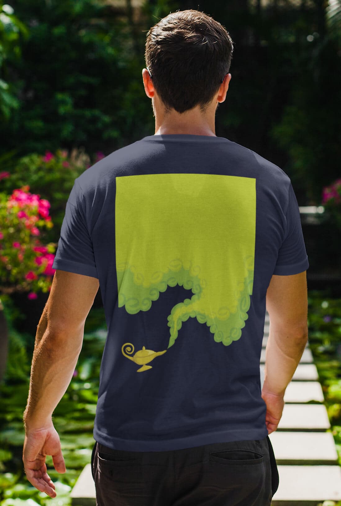 Smoke Coming From Lamp Men's Back Print T-Shirt - photo 4 of 5