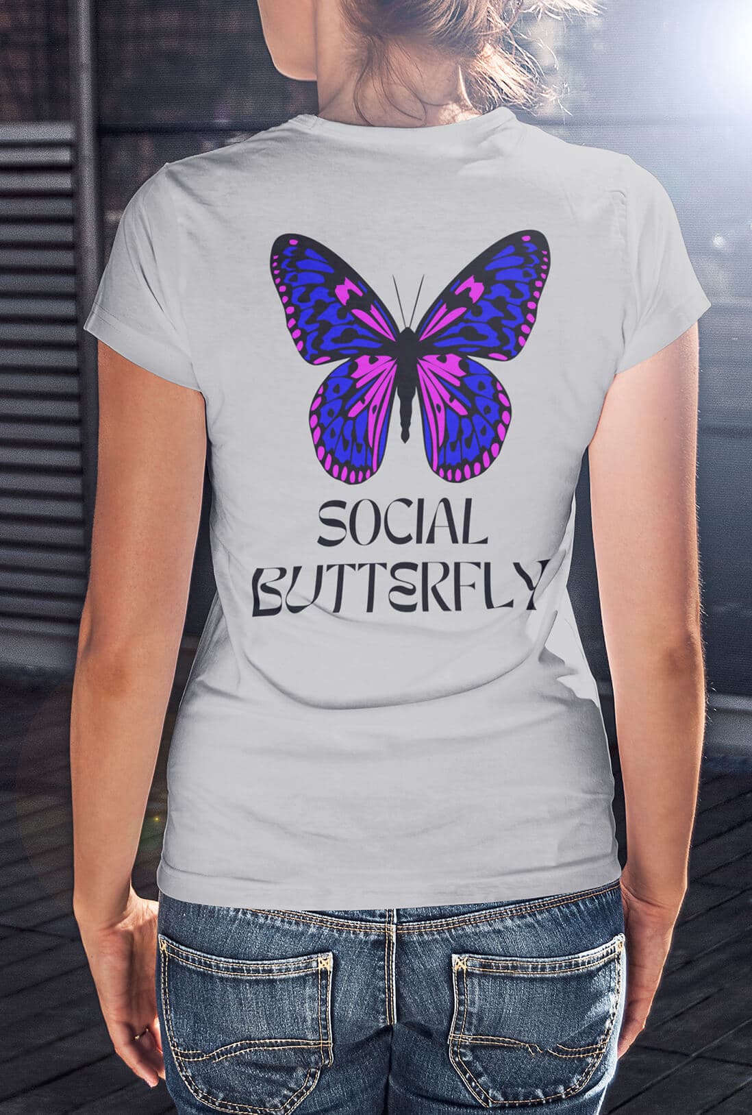 Social Butterfly Women's Back Print T-Shirt - photo 4 of 4
