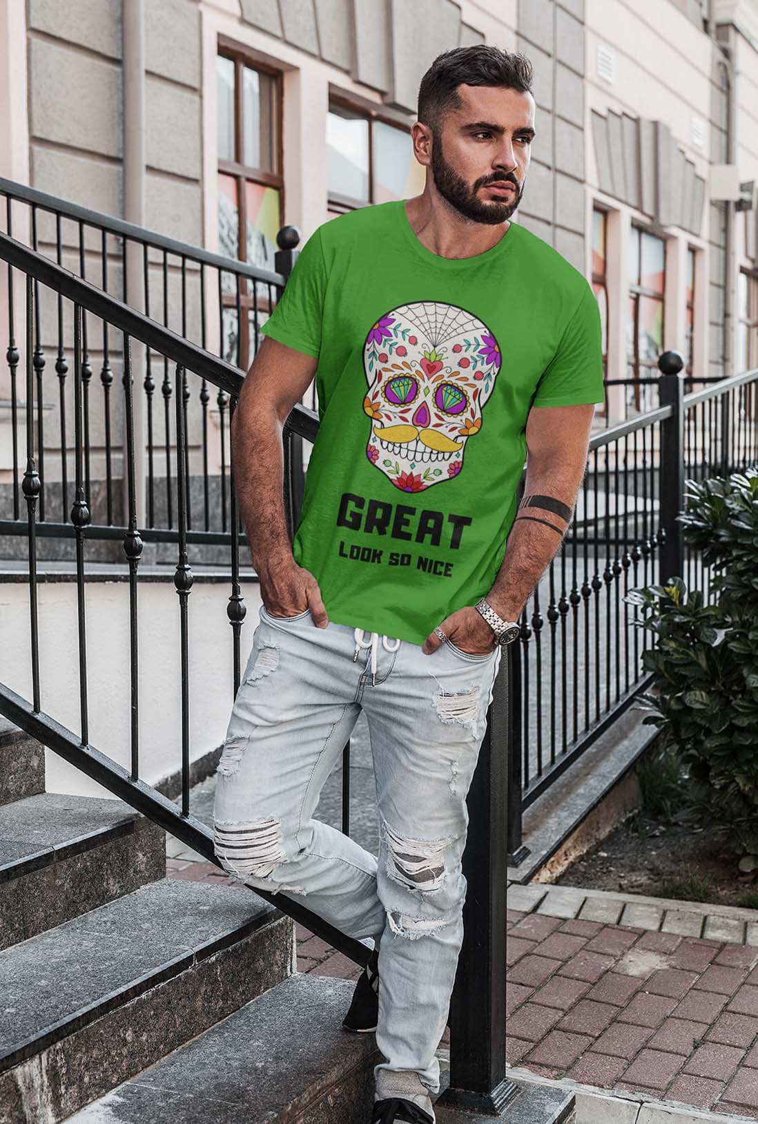 Sugar Skull Men's Cotton T-Shirt - photo 6 of 7