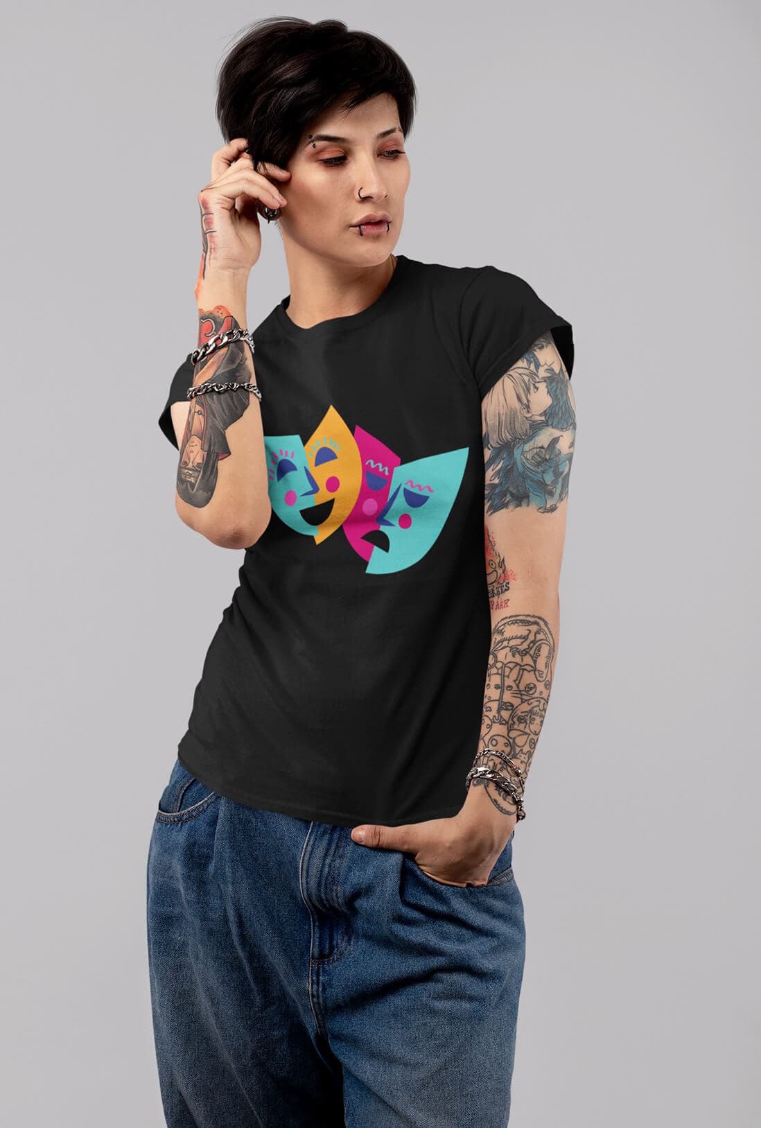 Theater Mask Women's Cotton T-Shirt - photo 2 of 2