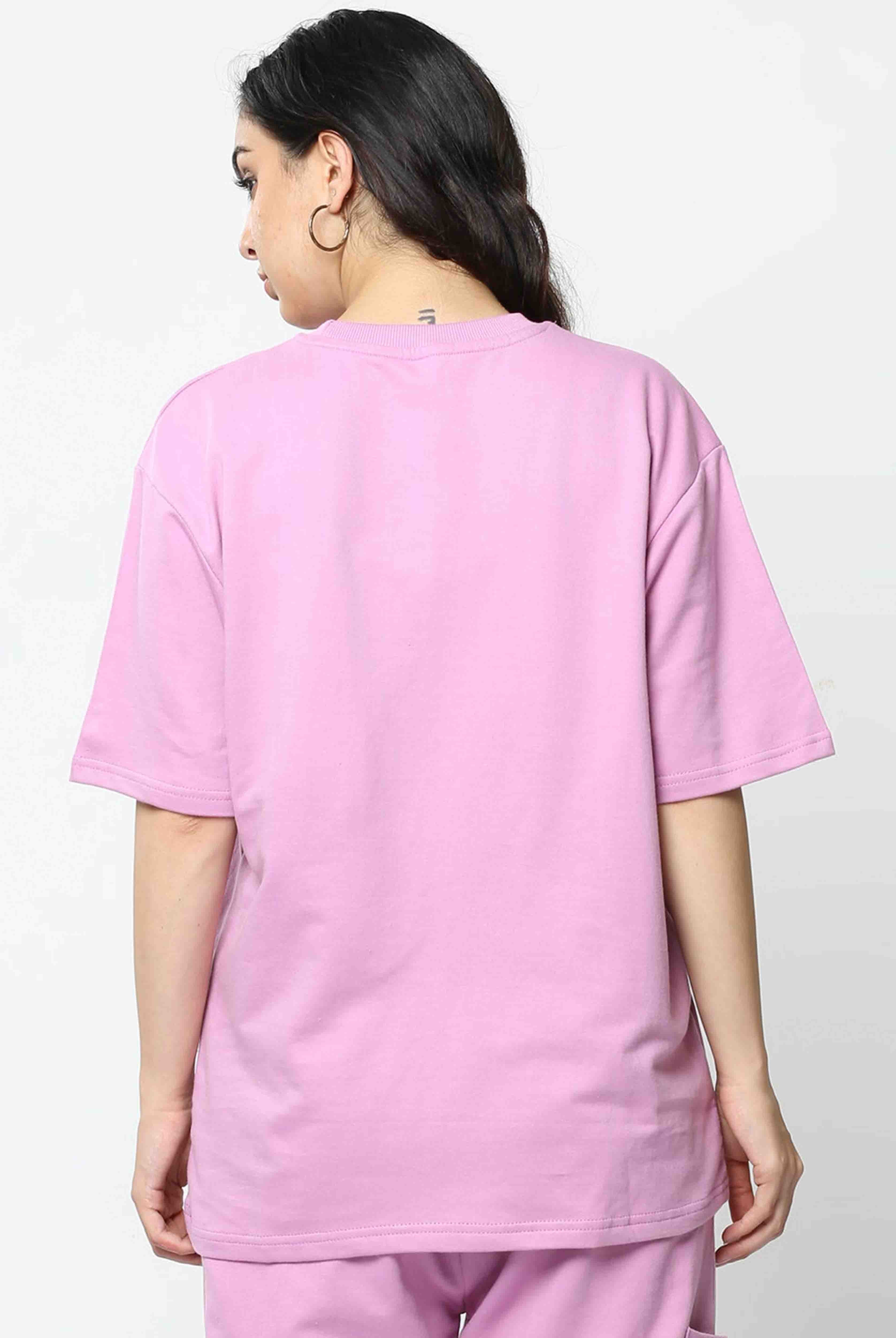 Women's Solid Lavender Oversized T-Shirt - photo 3 of 3