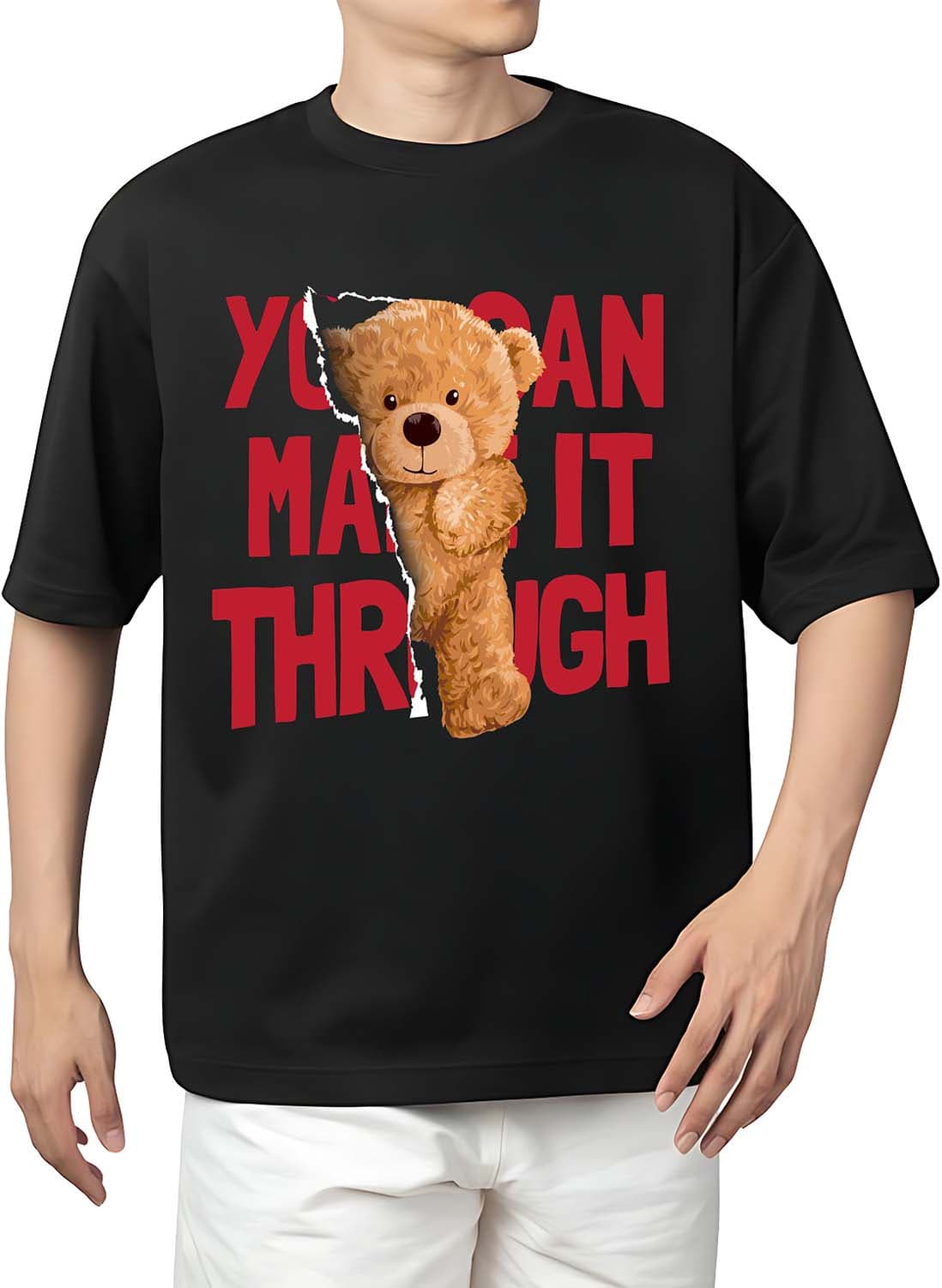You Can Make it Through Cute Bear Oversized T-Shirt - photo 3 of 3