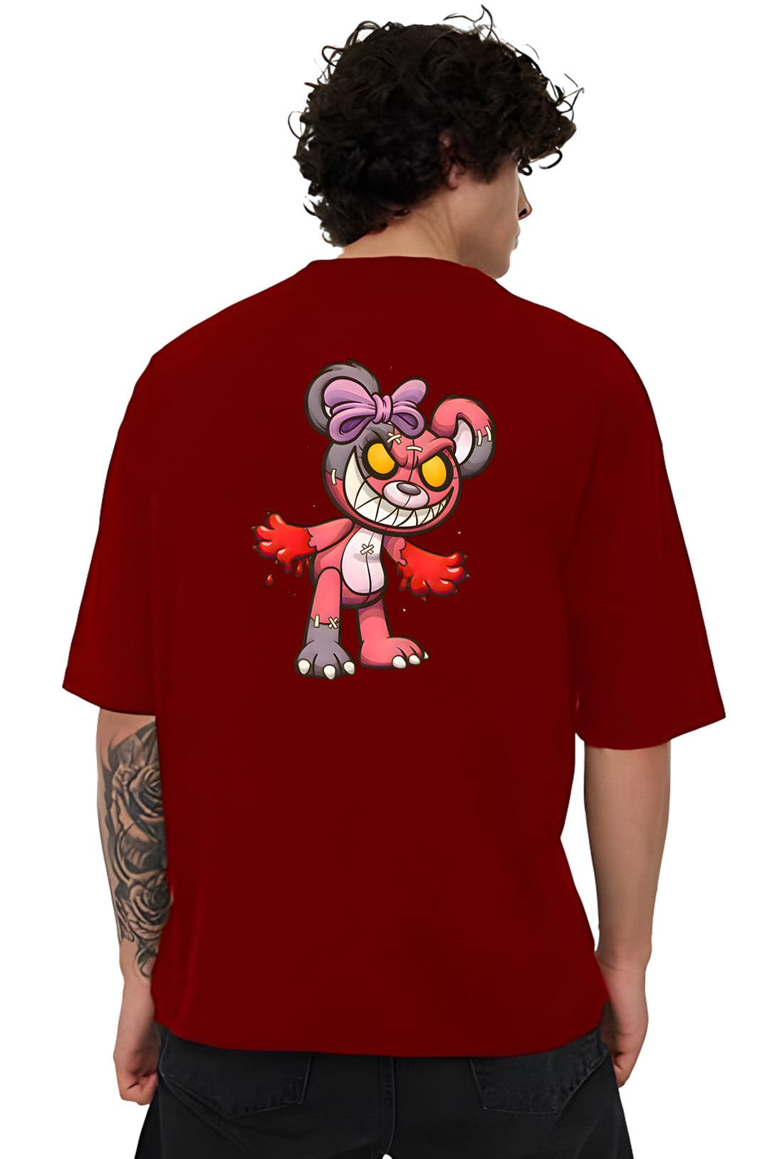 Zombie Doll Men's Oversized Front & Back Print T-Shirt - photo 3 of 6