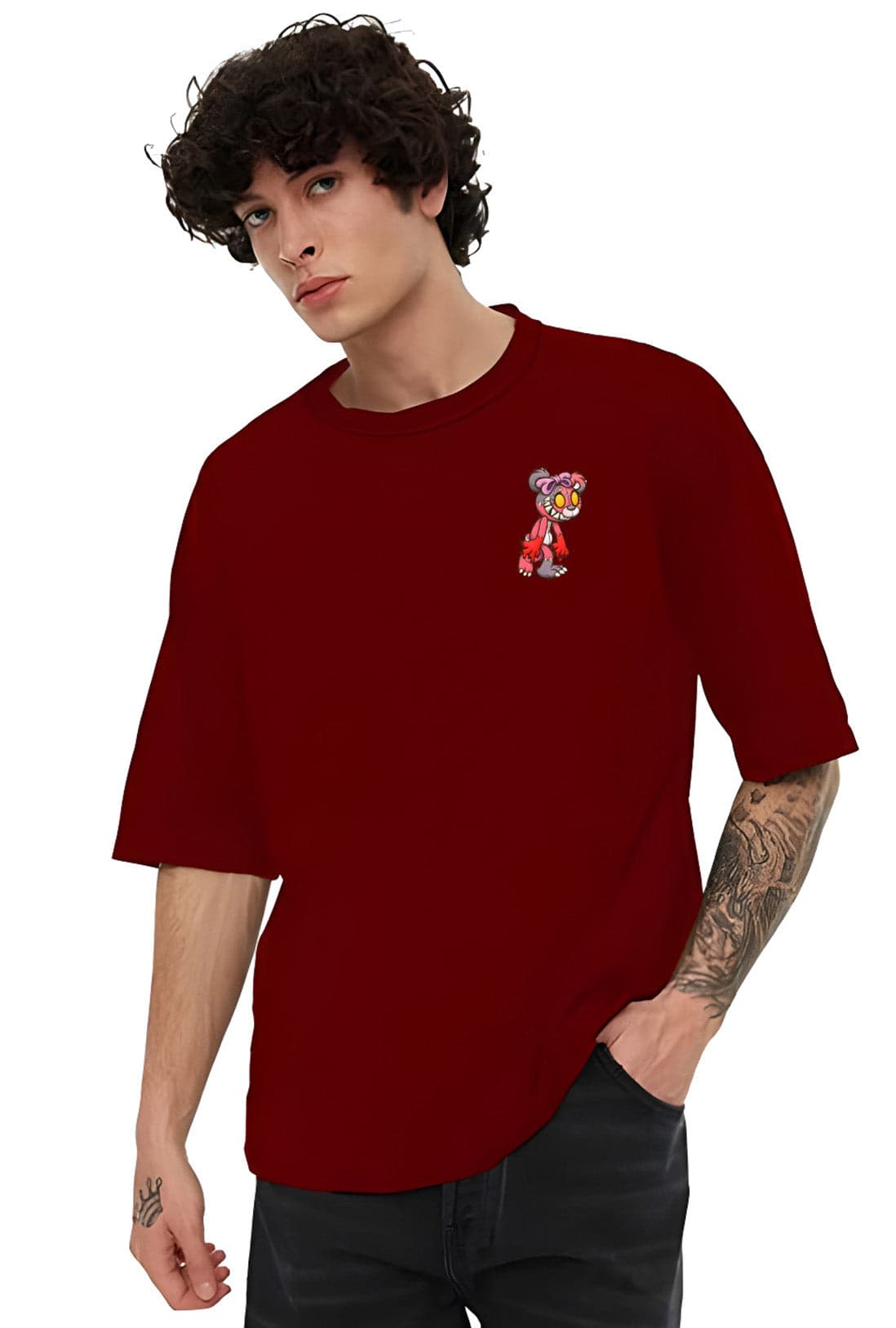 Zombie Doll Men's Oversized Front & Back Print T-Shirt - photo 4 of 6