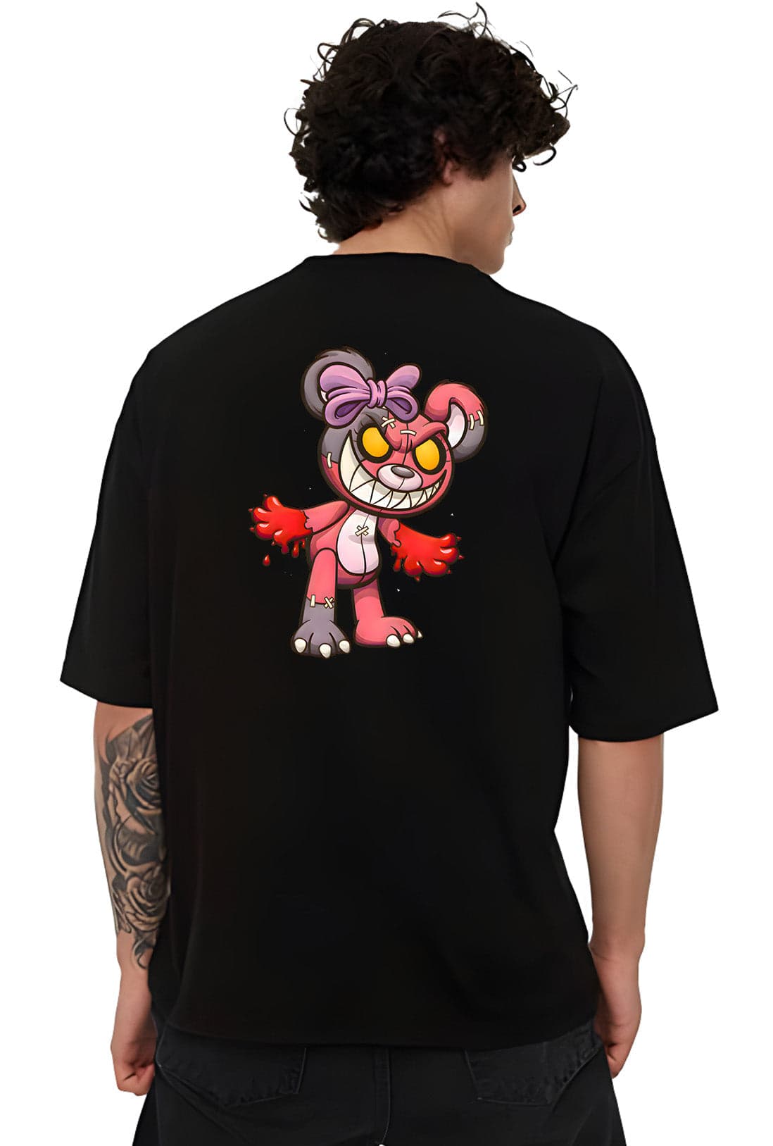 Zombie Doll Men's Oversized Front & Back Print T-Shirt - photo 5 of 6