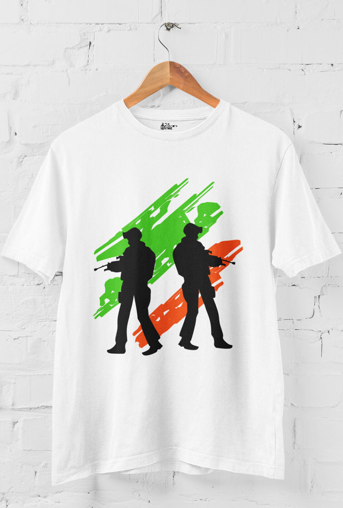 Indian Soldiers with Flag Women's Cotton T-Shirt