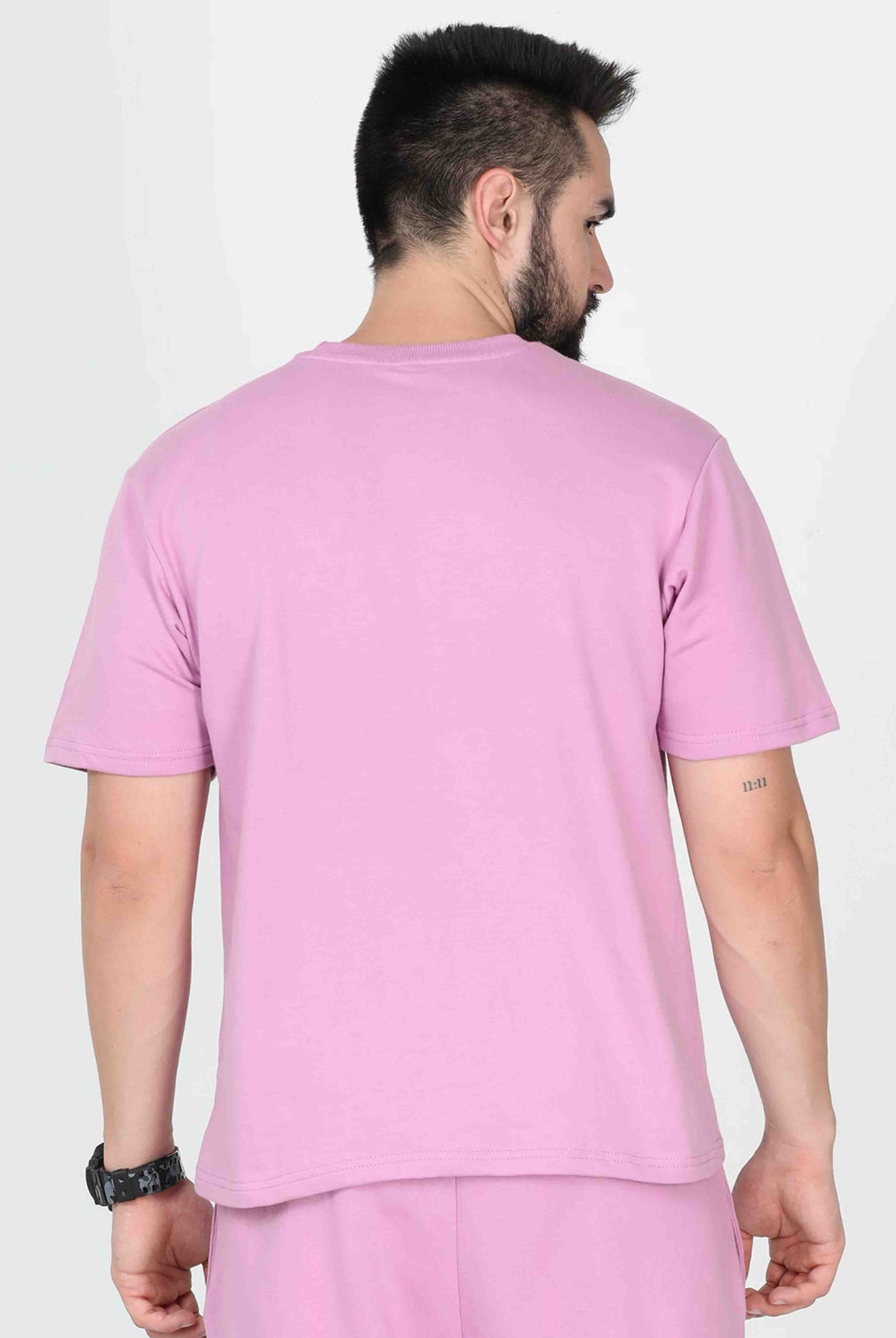 Men's Solid Lavender Oversized T-Shirt