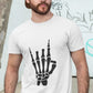 Skeleton Metal Horn Men's Cotton T-Shirt