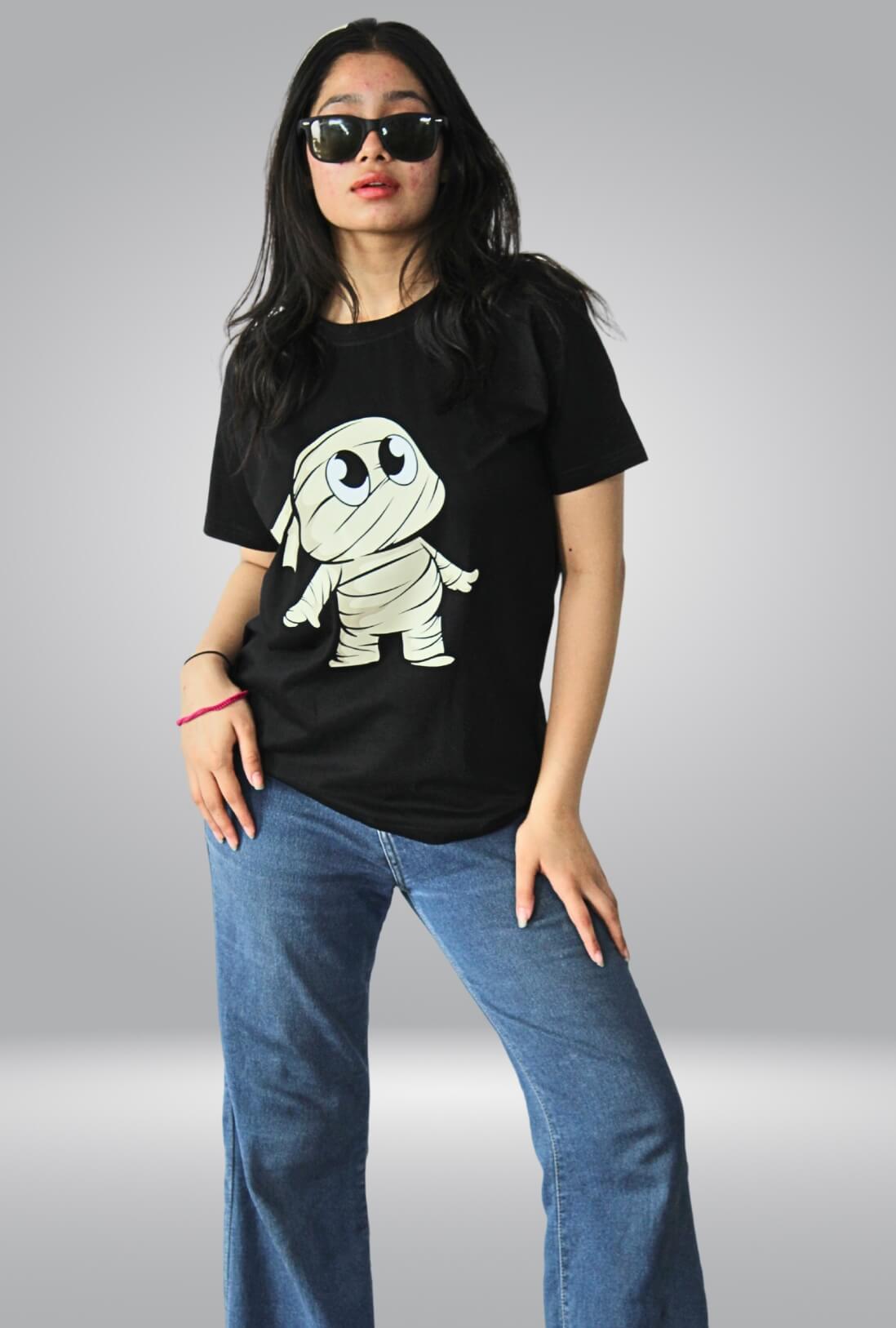 Mummy Cartoon Women's Cotton T-Shirt