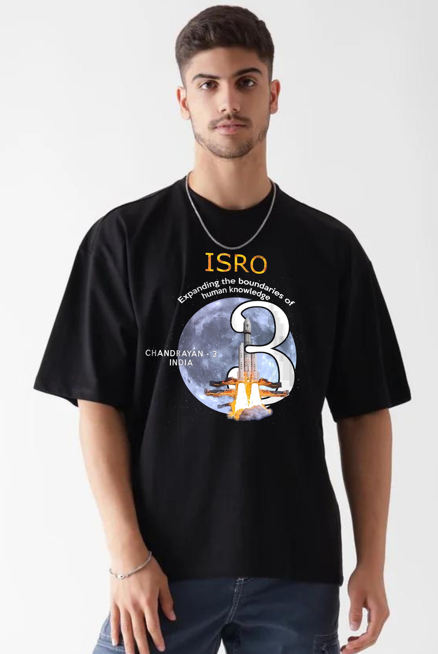 Chandrayaan 3 Moon Mission Men's Oversized T-Shirt